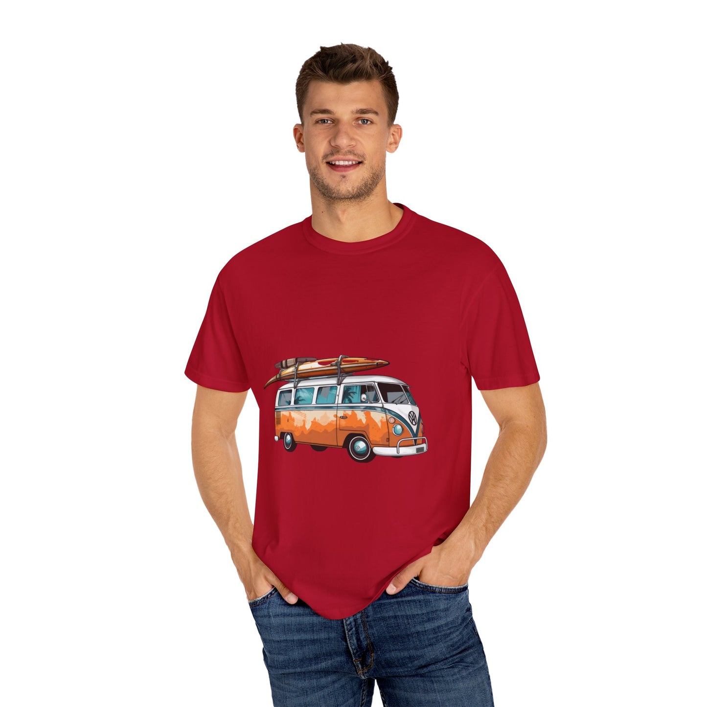 Retro Surf Van: Unisex Garment-Dyed T-shirt