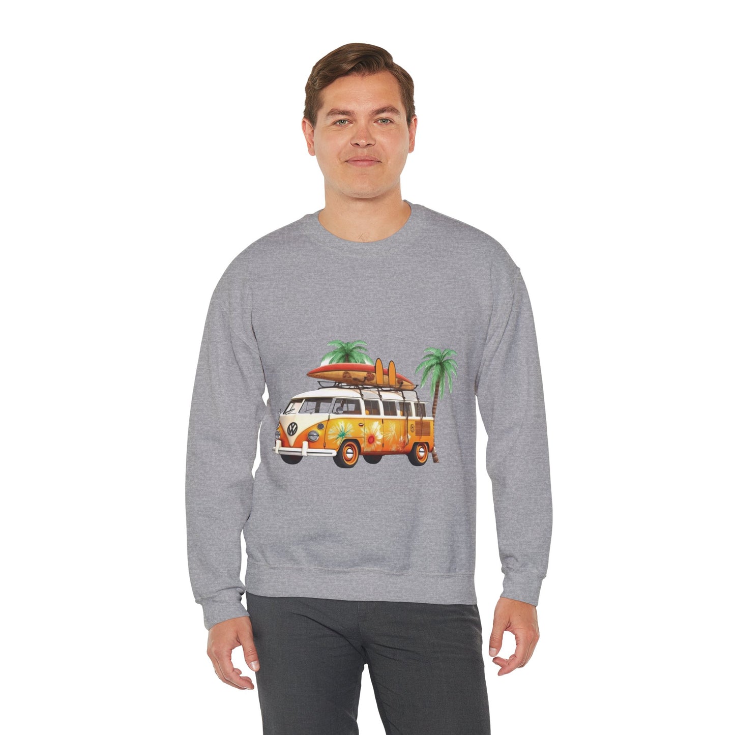 Retro Surf Van - Unisex Heavy Blend™ Crewneck Sweatshirt