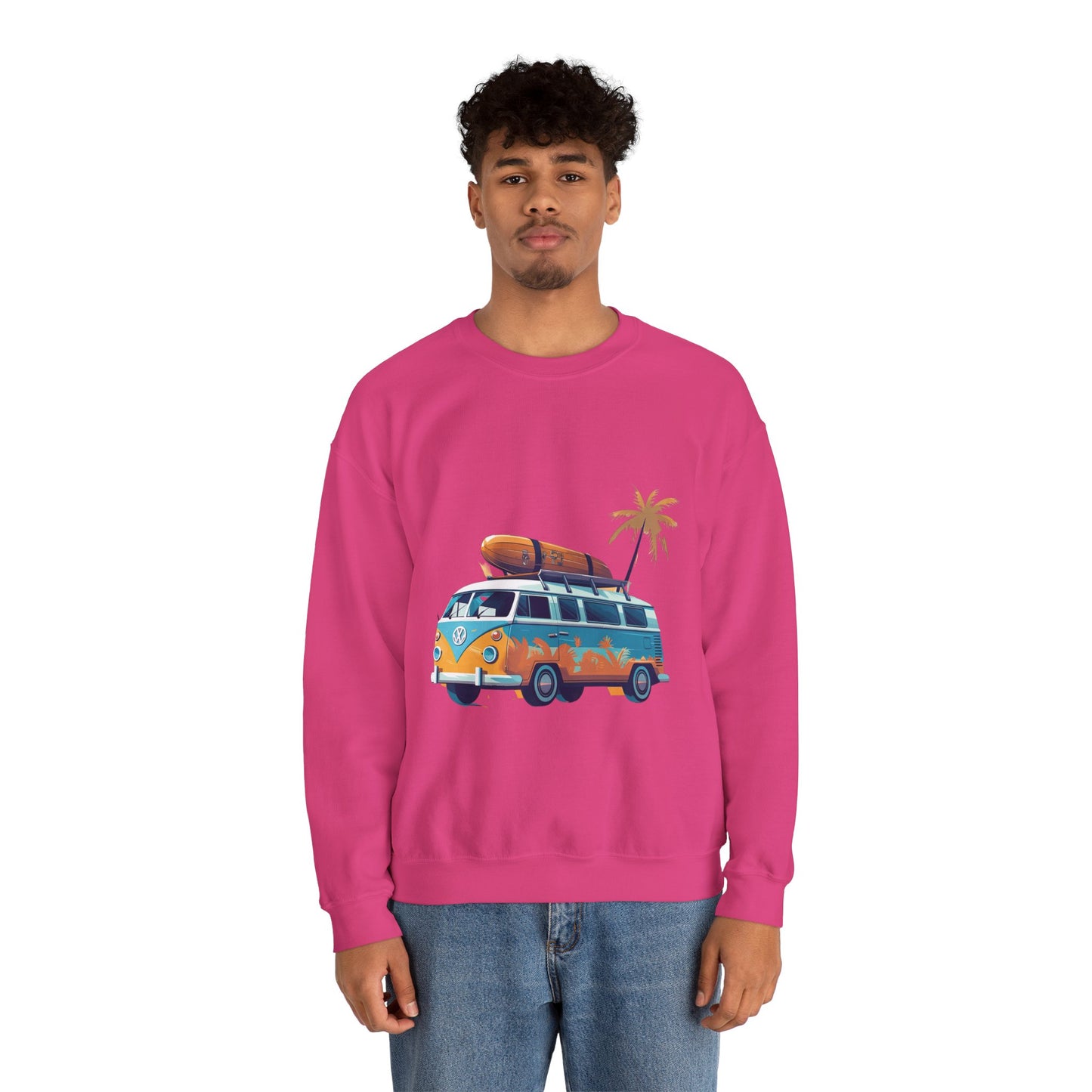 Retro Surf Van - Unisex Heavy Blend™ Crewneck Sweatshirt