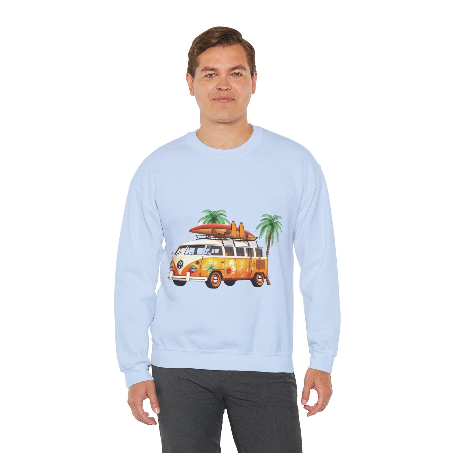 Retro Surf Van - Unisex Heavy Blend™ Crewneck Sweatshirt