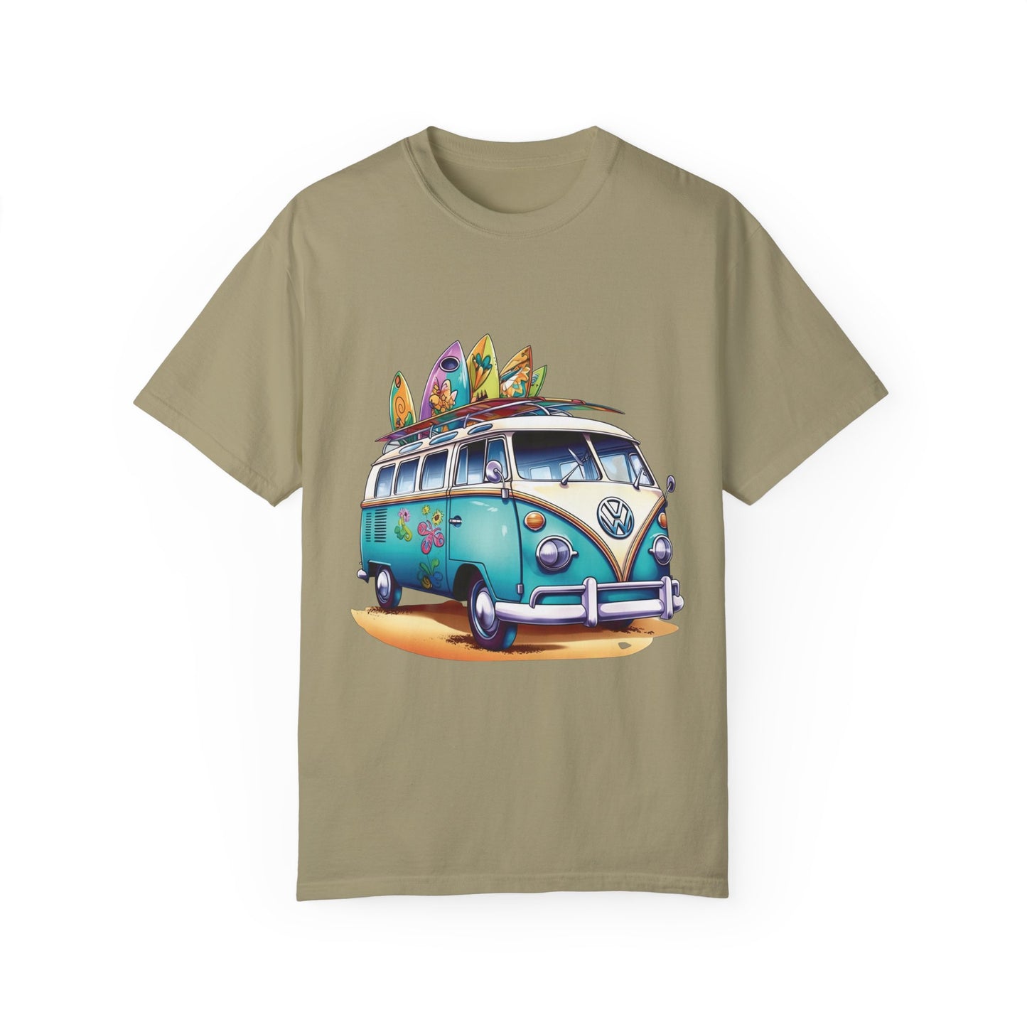 Retro Surf Van: Unisex Garment-Dyed T-shirt