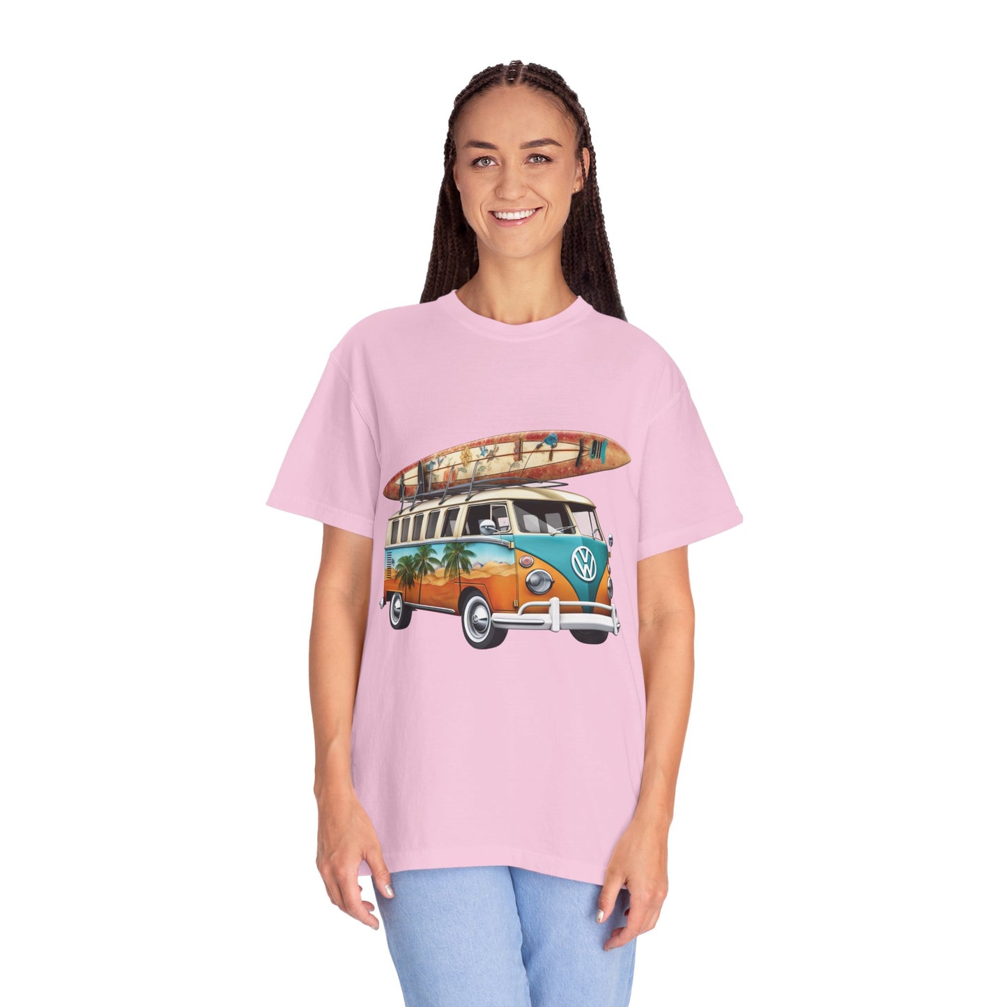 Retro Surf Van: Unisex Garment-Dyed T-shirt