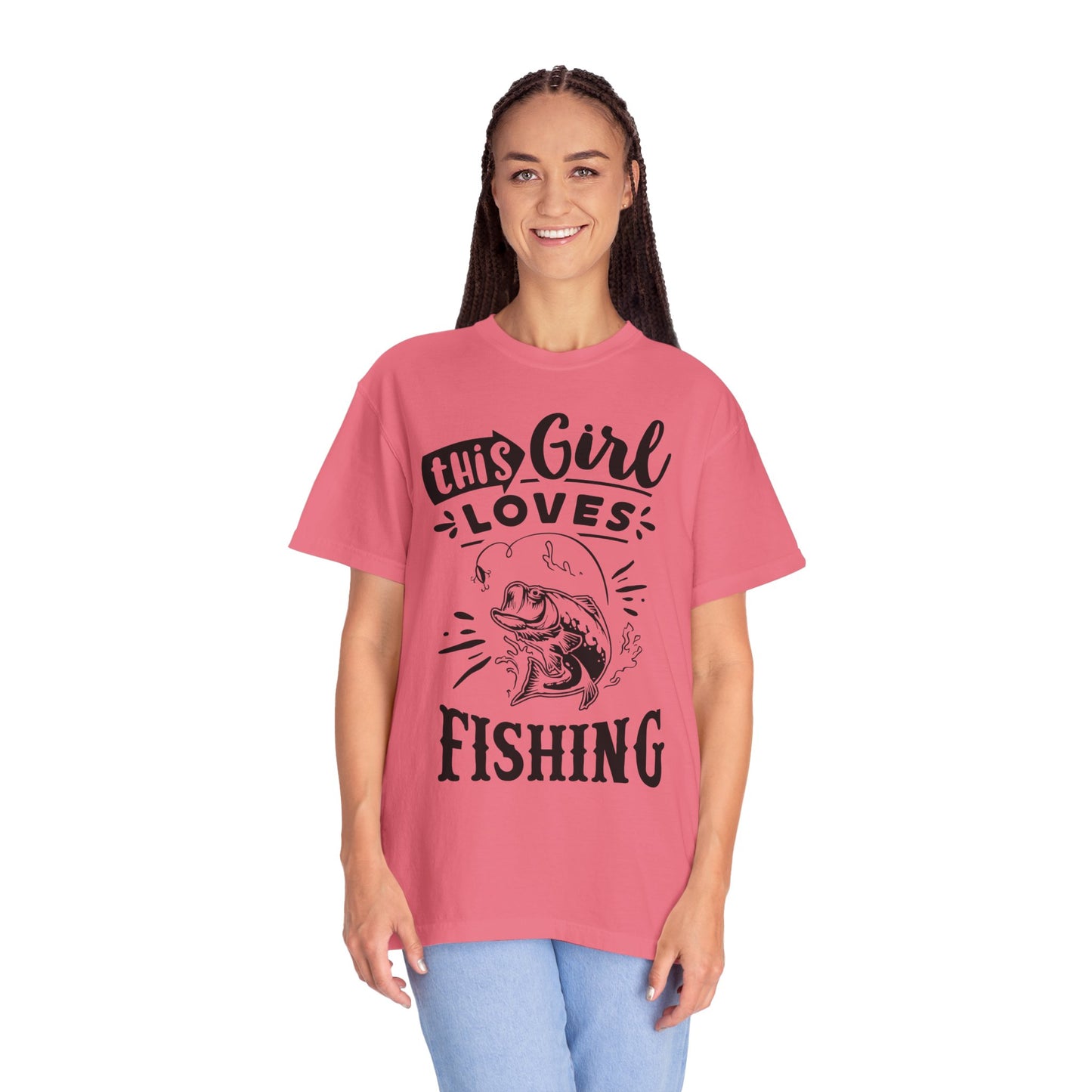 This girl loves fishing: Unisex Garment-Dyed T-shirt