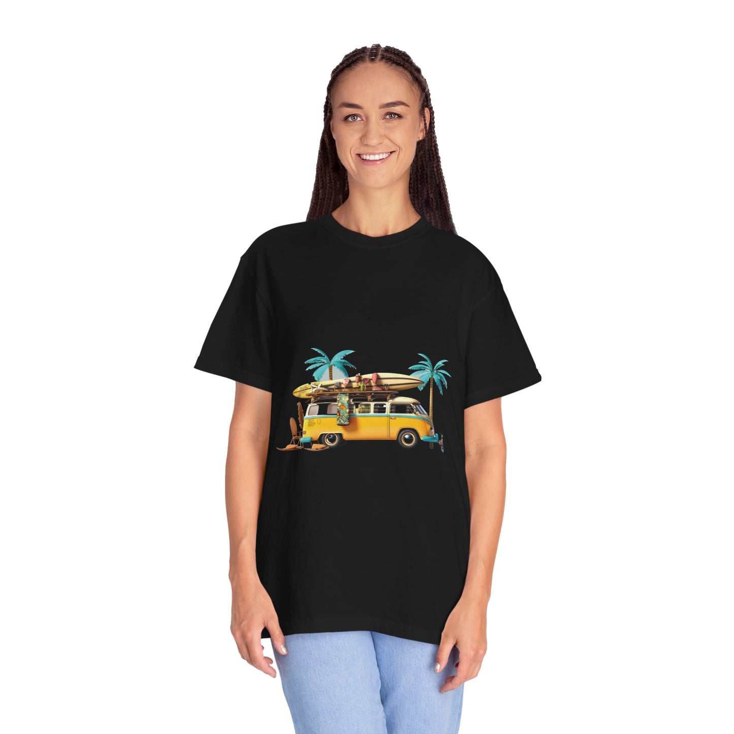 Retro Surf Van: Unisex Garment-Dyed T-shirt