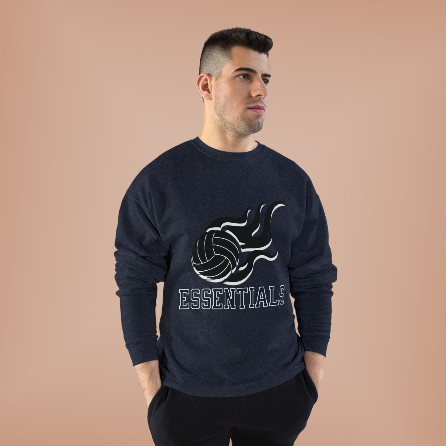 Volleyball Essentials Crewneck Sweatshirt - Unisex Eco-Friendly, Sportswear, Athletic Casual, Team Spirit, Gift for Sports Lovers