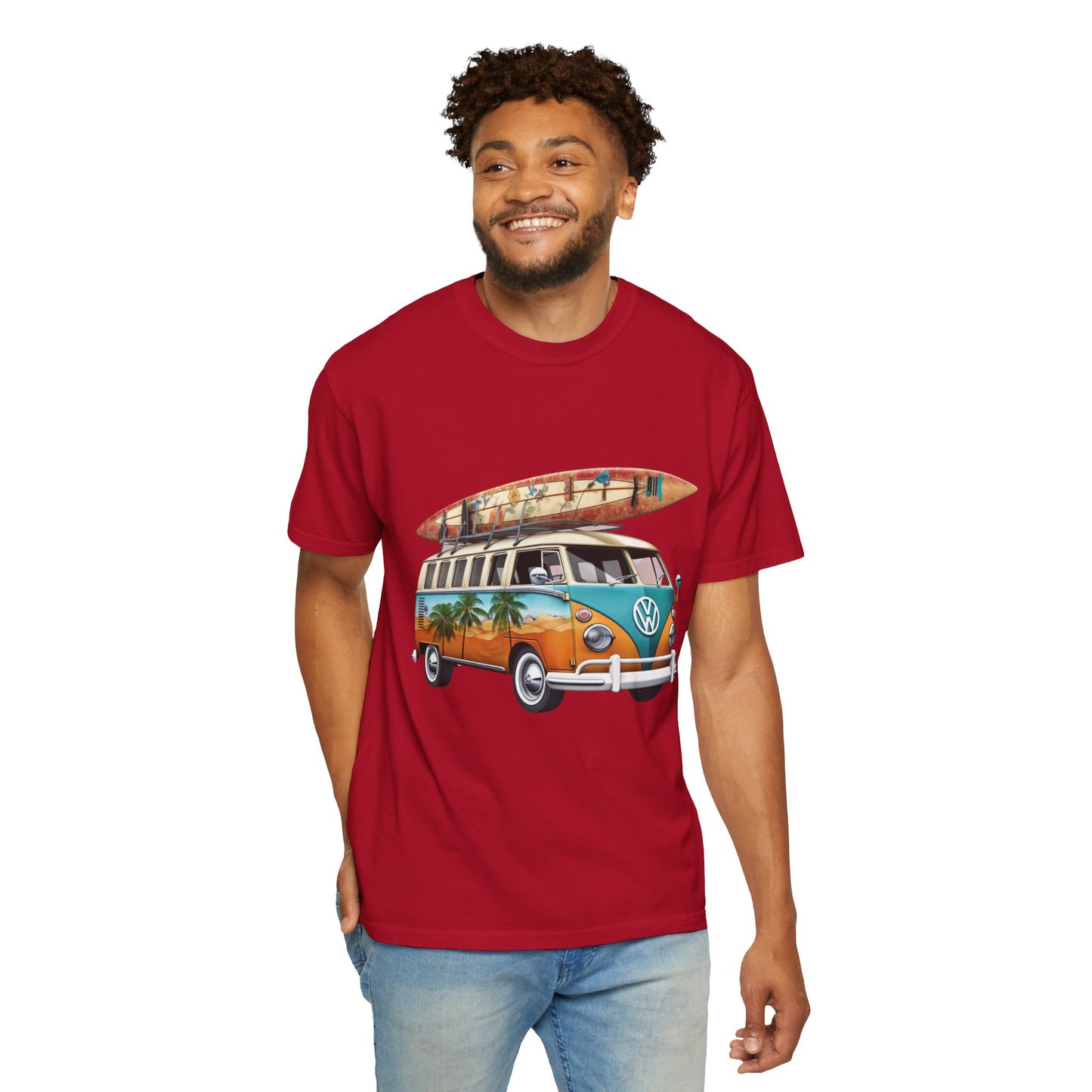 Retro Surf Van: Unisex Garment-Dyed T-shirt