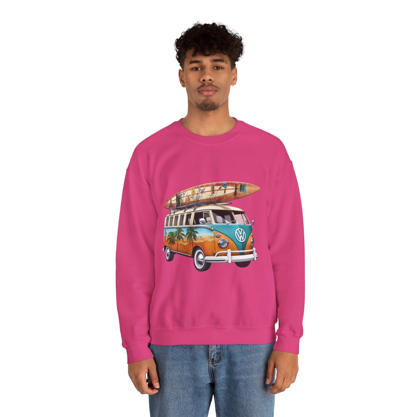 Retro Surf Van - Unisex Heavy Blend™ Crewneck Sweatshirt