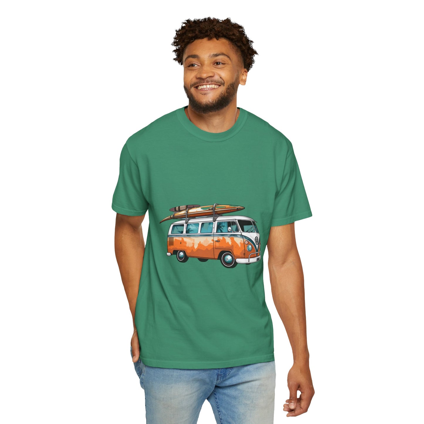 Retro Surf Van: Unisex Garment-Dyed T-shirt