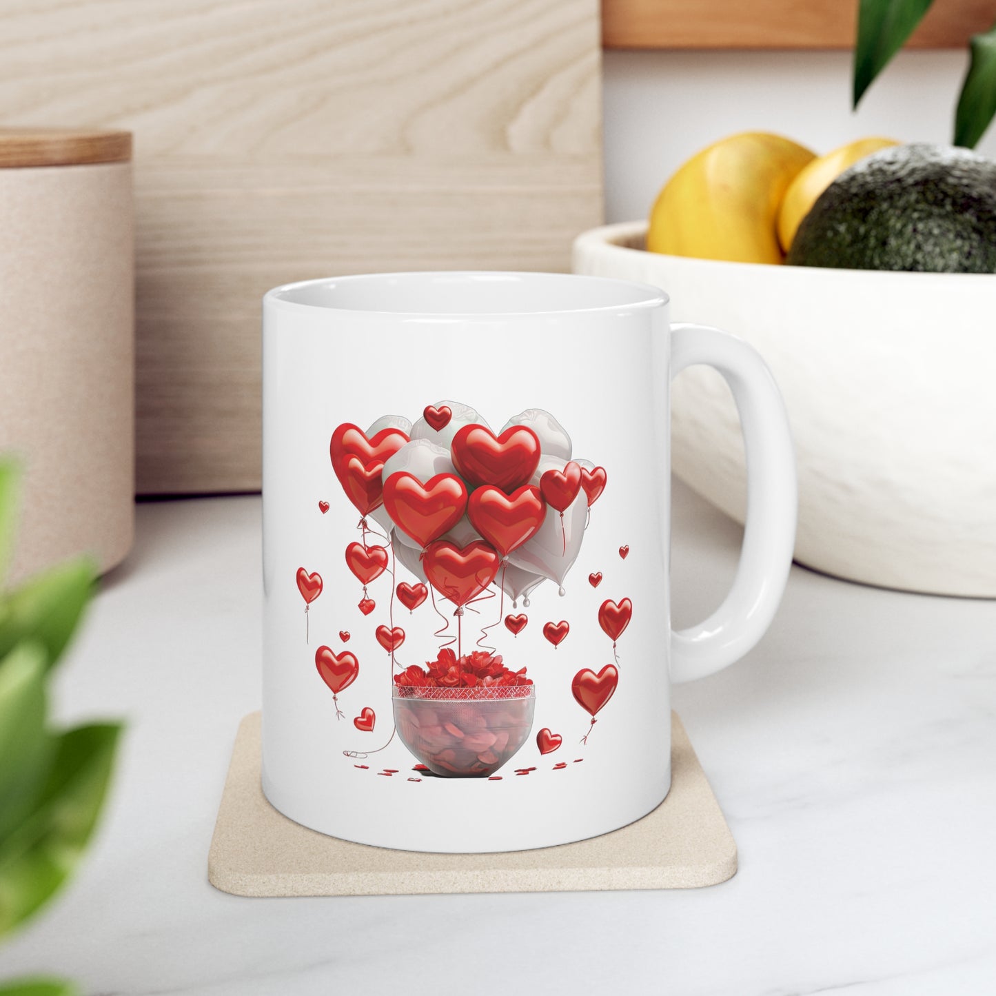 Valentine's Heart Basket: Ceramic Mug 11oz