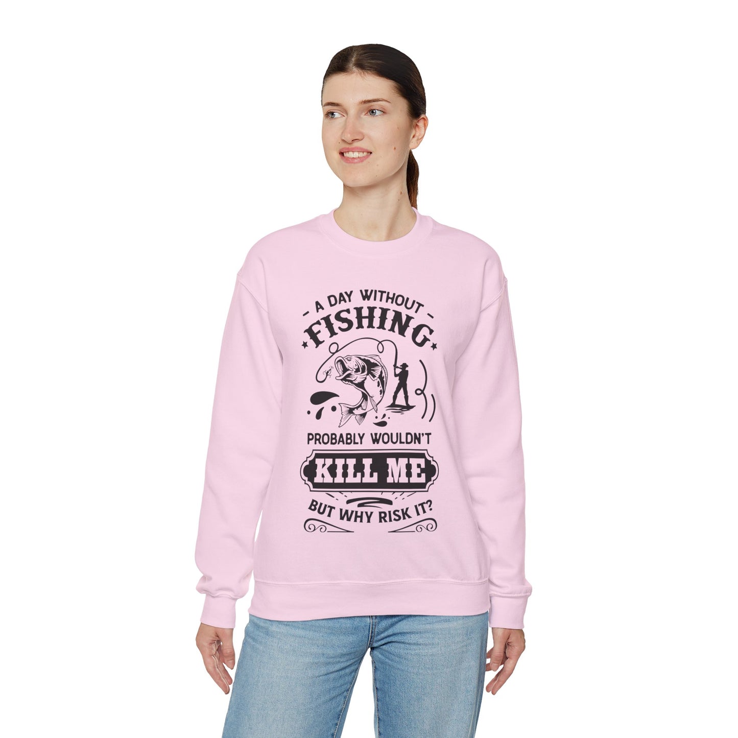 A day without fishing - Unisex Heavy Blend™ Crewneck Sweatshirt