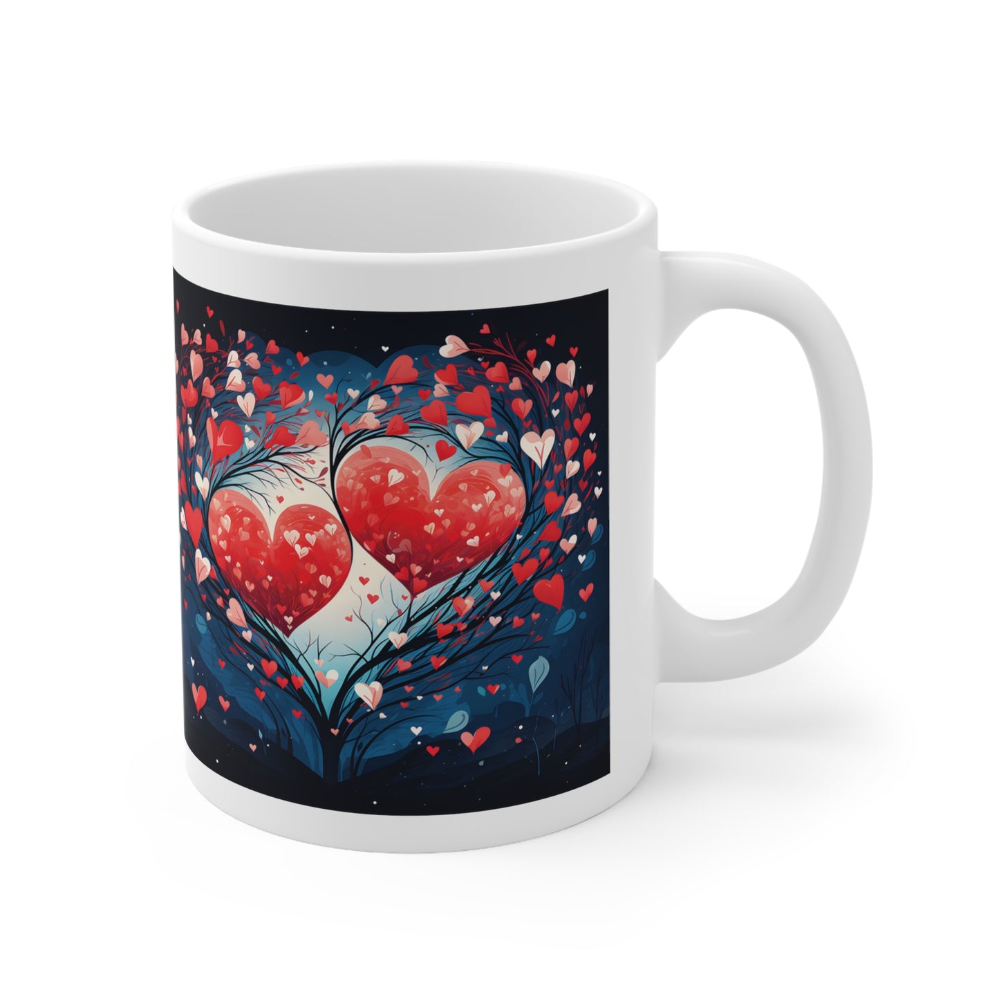 Valentine's two hearts: Ceramic Mug 11oz