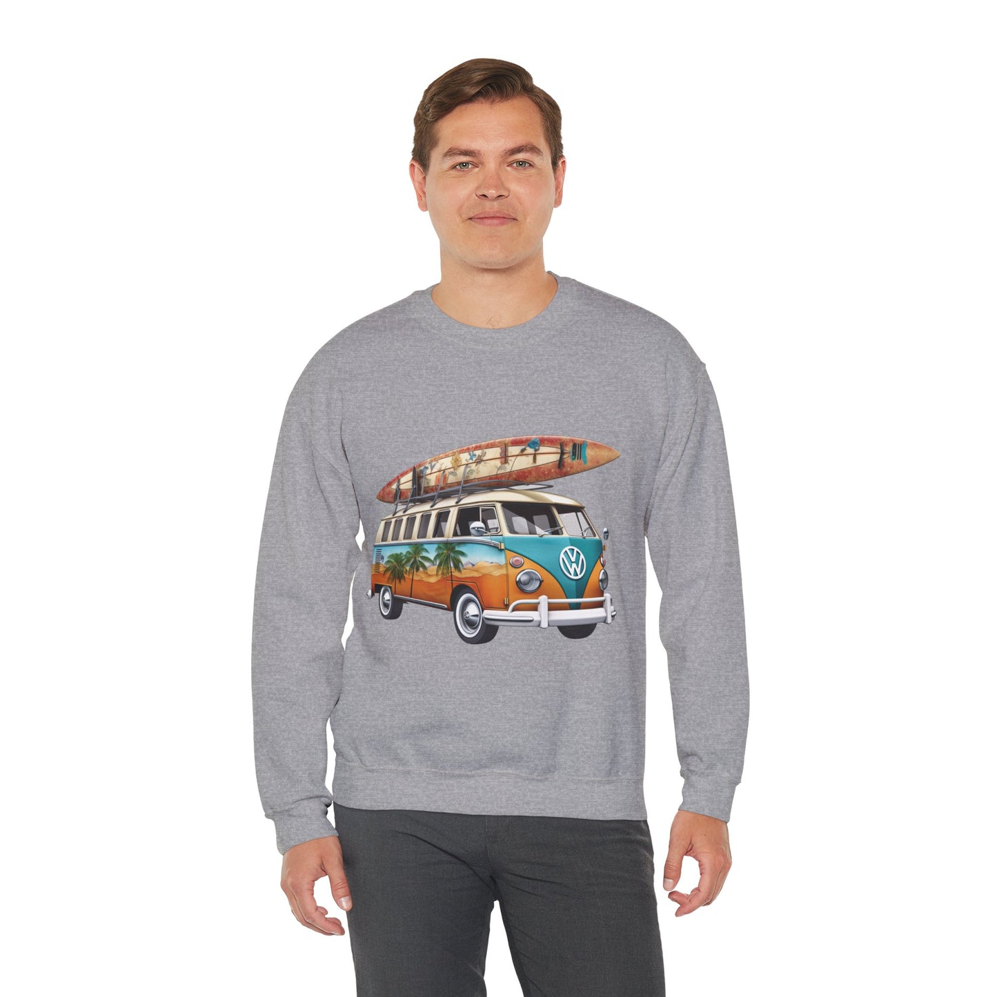 Retro Surf Van - Unisex Heavy Blend™ Crewneck Sweatshirt