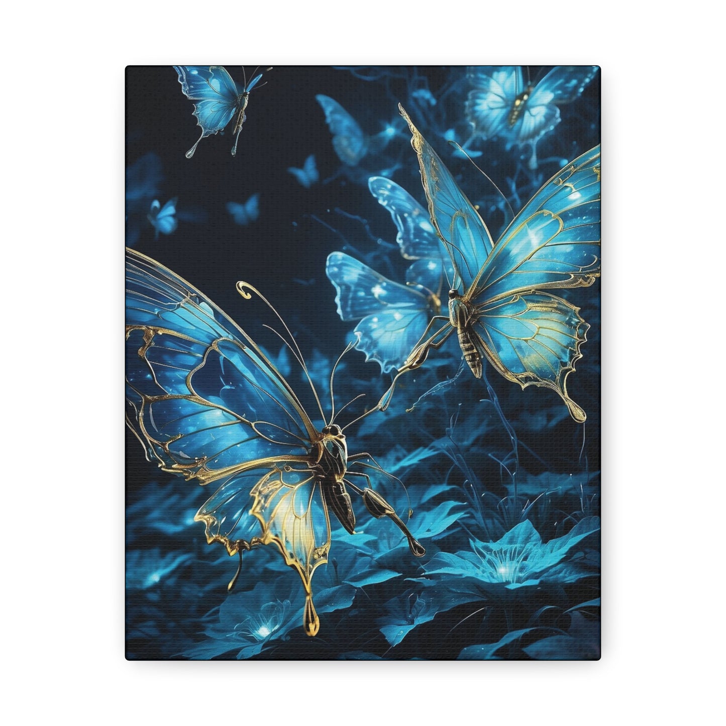 Beautiful butterfly glowing in the dark - Canvas Gallery Wraps