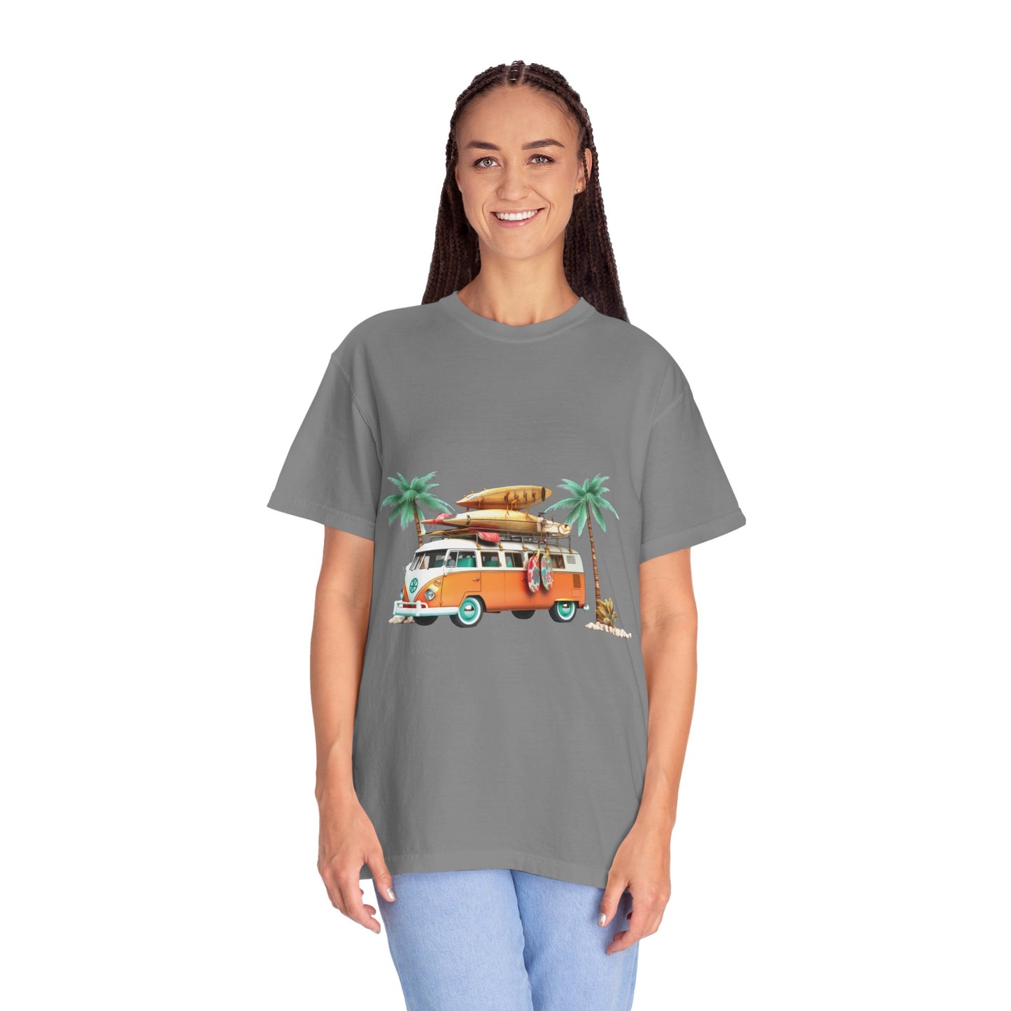 Retro Surf Van: Unisex Garment-Dyed T-shirt