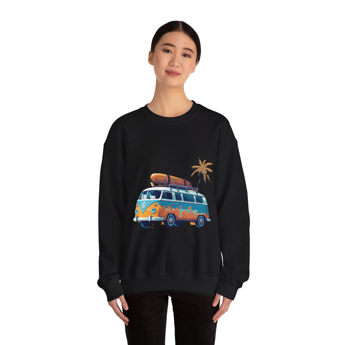 Retro Surf Van - Unisex Heavy Blend™ Crewneck Sweatshirt