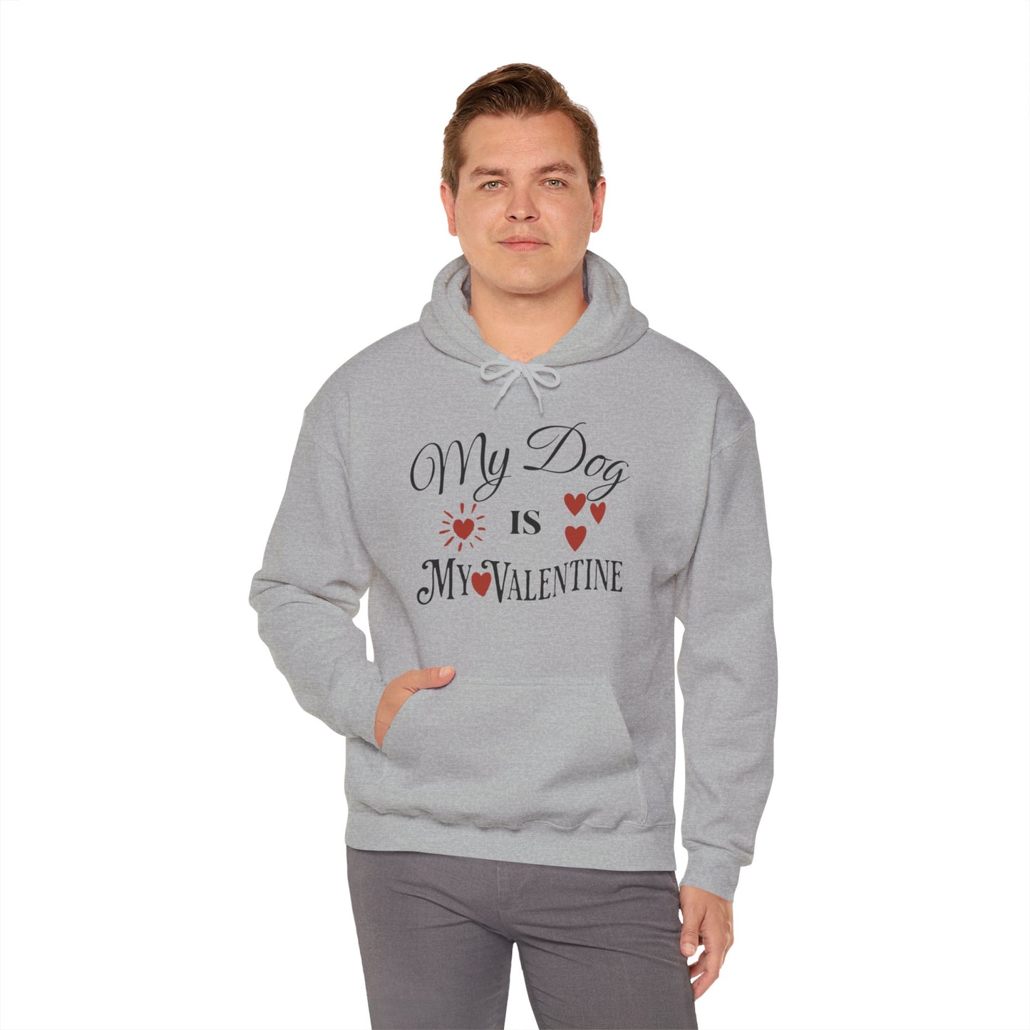 My Dog Is My Valentine - Unisex Heavy Blend™ Hooded Sweatshirt