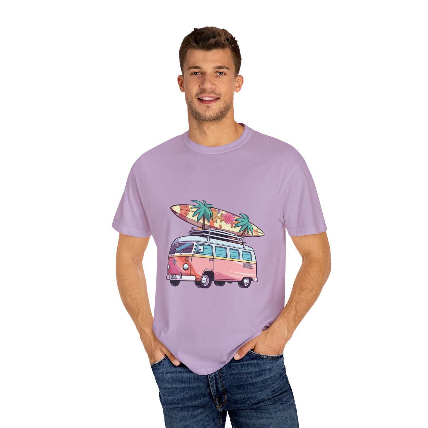 Retro Surf Van: Unisex Garment-Dyed T-shirt