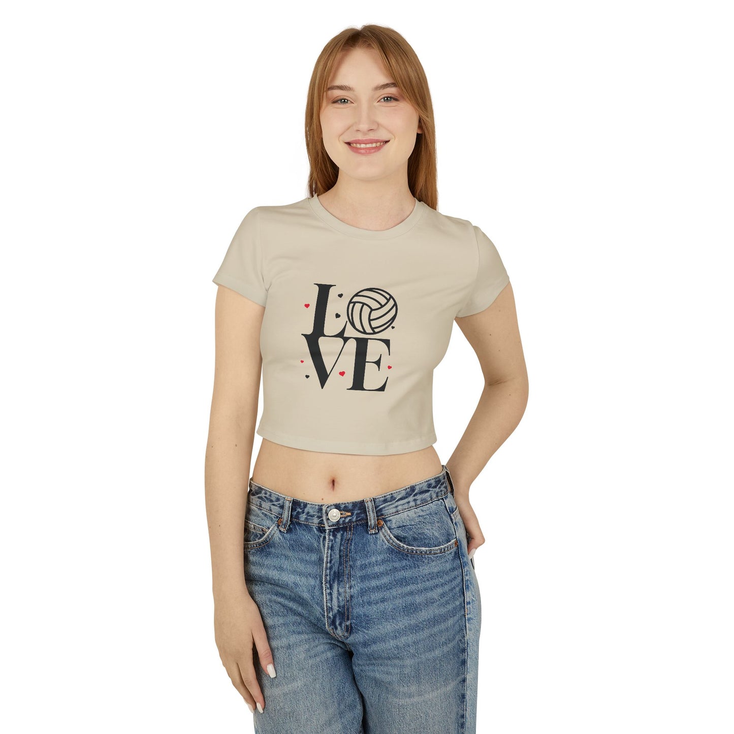 Love Volleyball Women's Baby Tee - Cute Sports Shirt, Gift for Athletes, Tee for Volleyball Lovers, Summer Casual Top