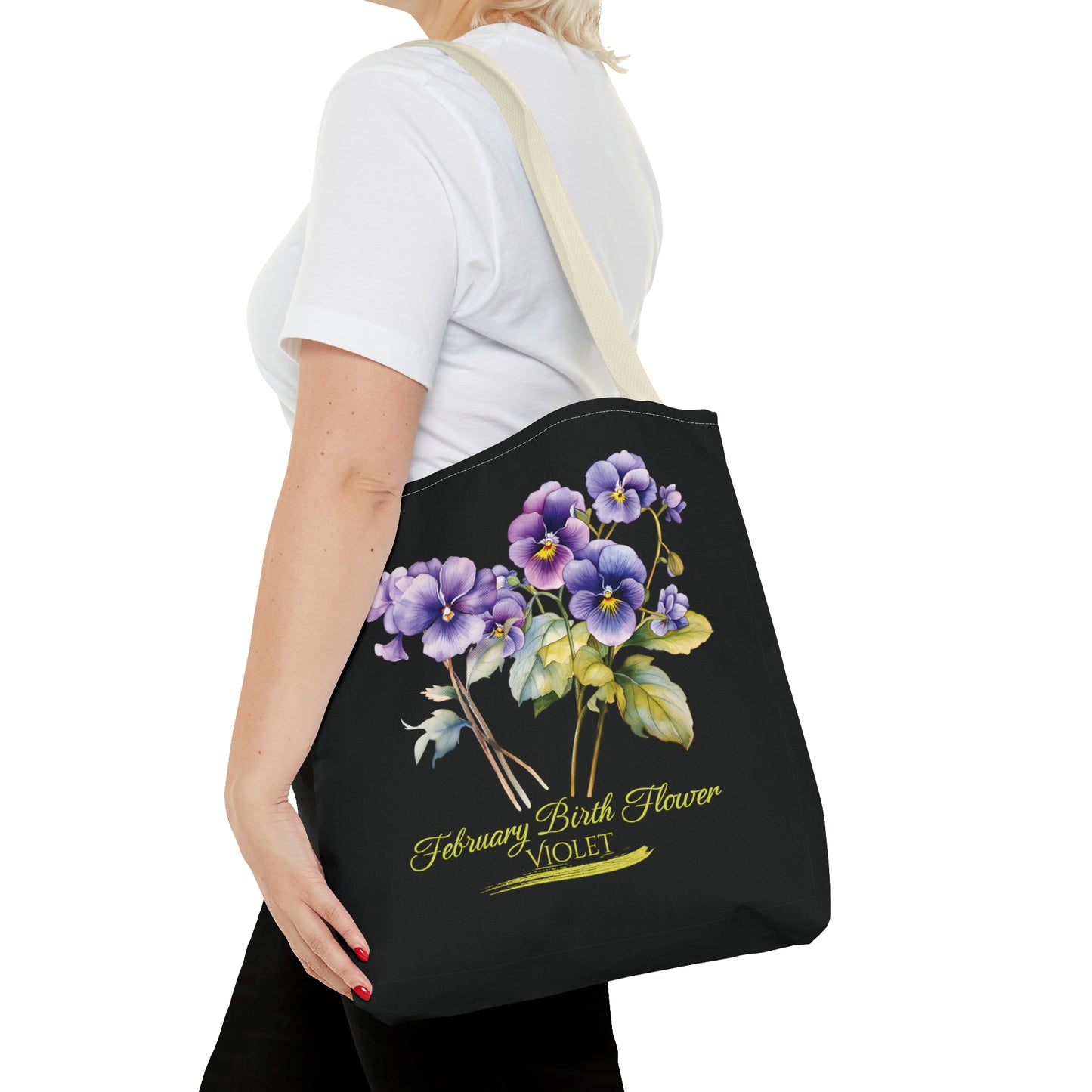 February Birth Flower: Violet - Tote Bag (AOP)