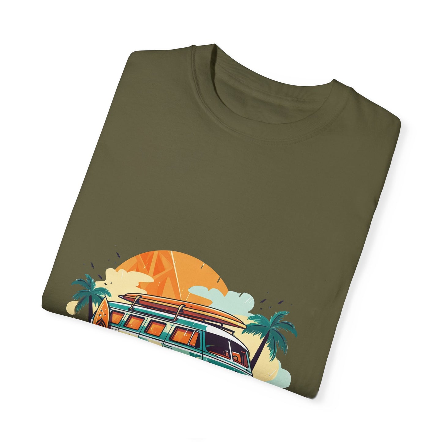 Retro Surf Van: Unisex Garment-Dyed T-shirt