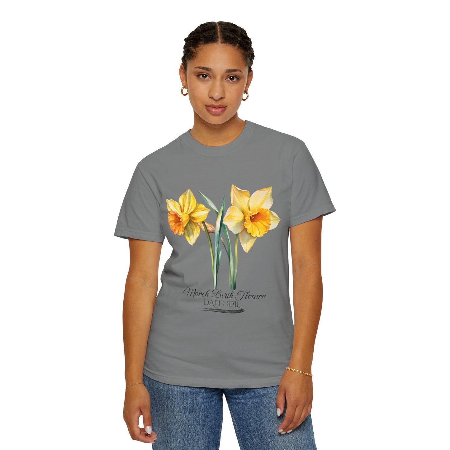 March Birth Flower "Daffodil" - Unisex Garment-Dyed T-shirt