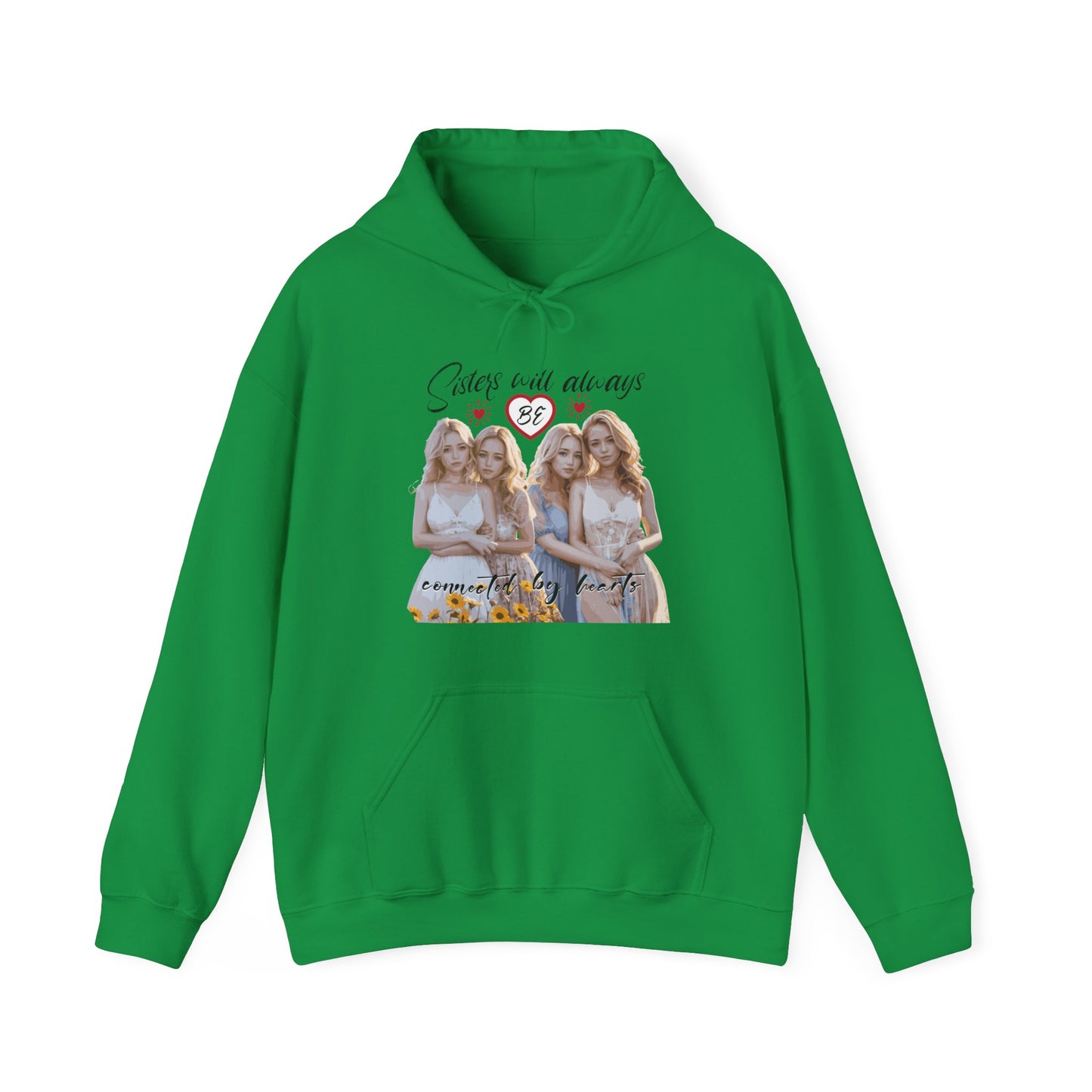 Sisters will always be connected by hearts - Unisex Heavy Blend™ Hooded Sweatshirt