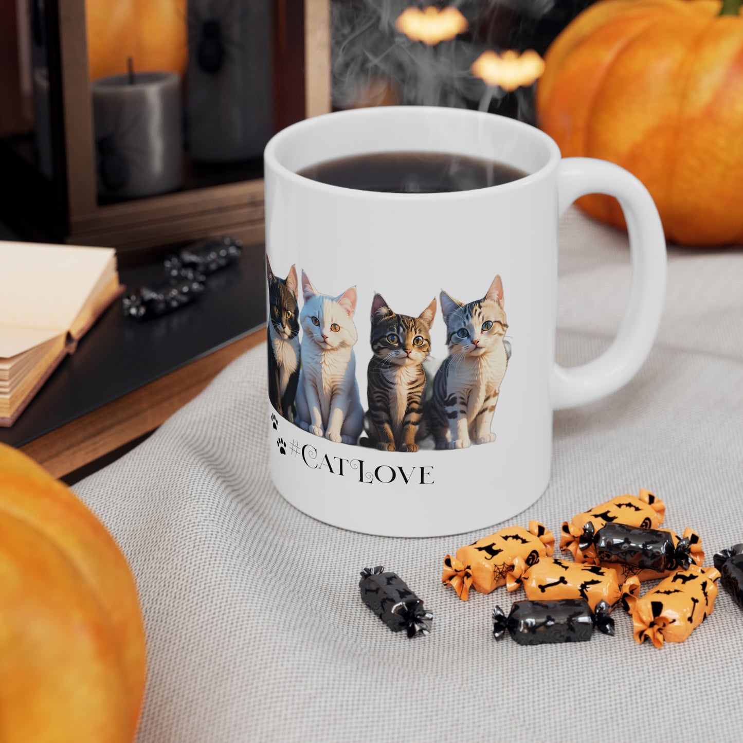 Ceramic Mug 11oz: #CatLove