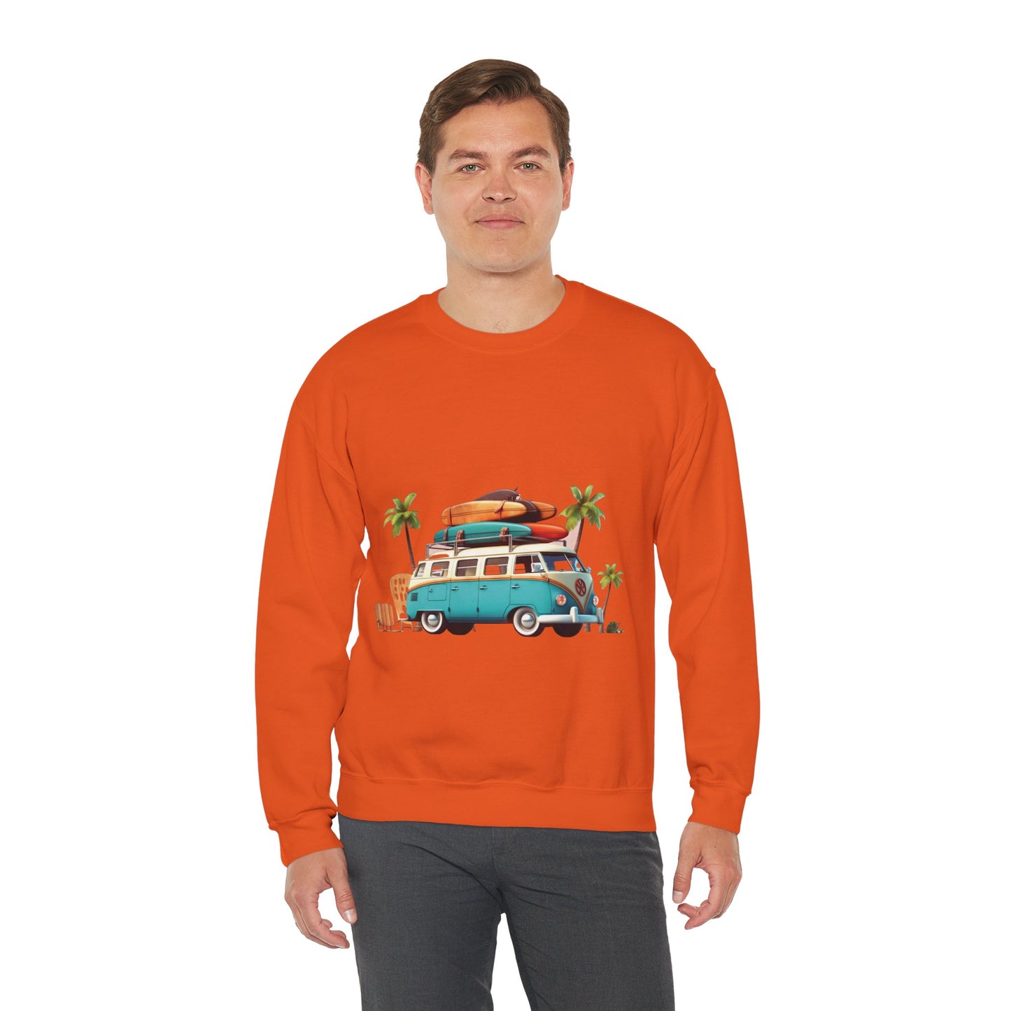 Retro Surf Van - Unisex Heavy Blend™ Crewneck Sweatshirt