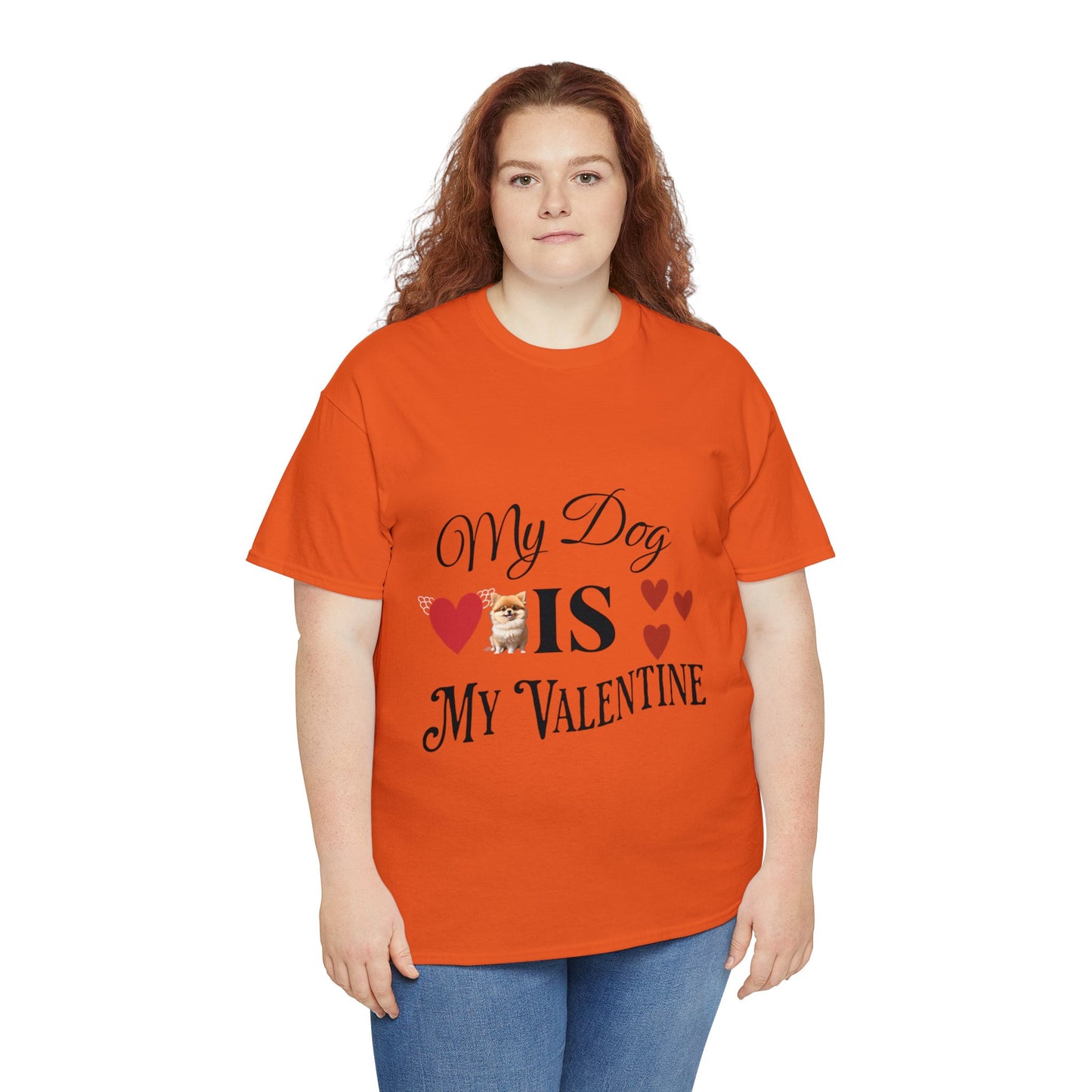 My dog is my valentine - Unisex Heavy Cotton Tee