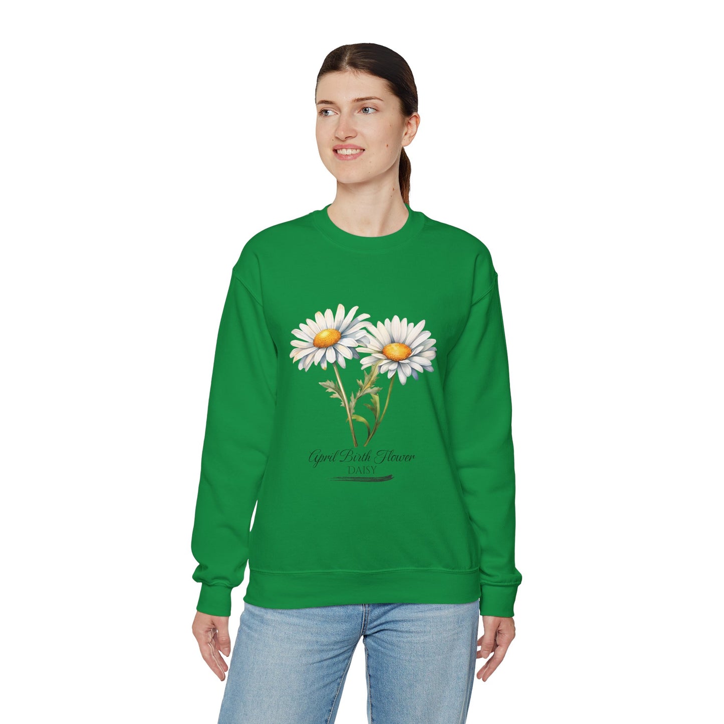 April Birth Flower (Daisy) - Unisex Heavy Blend™ Crewneck Sweatshirt