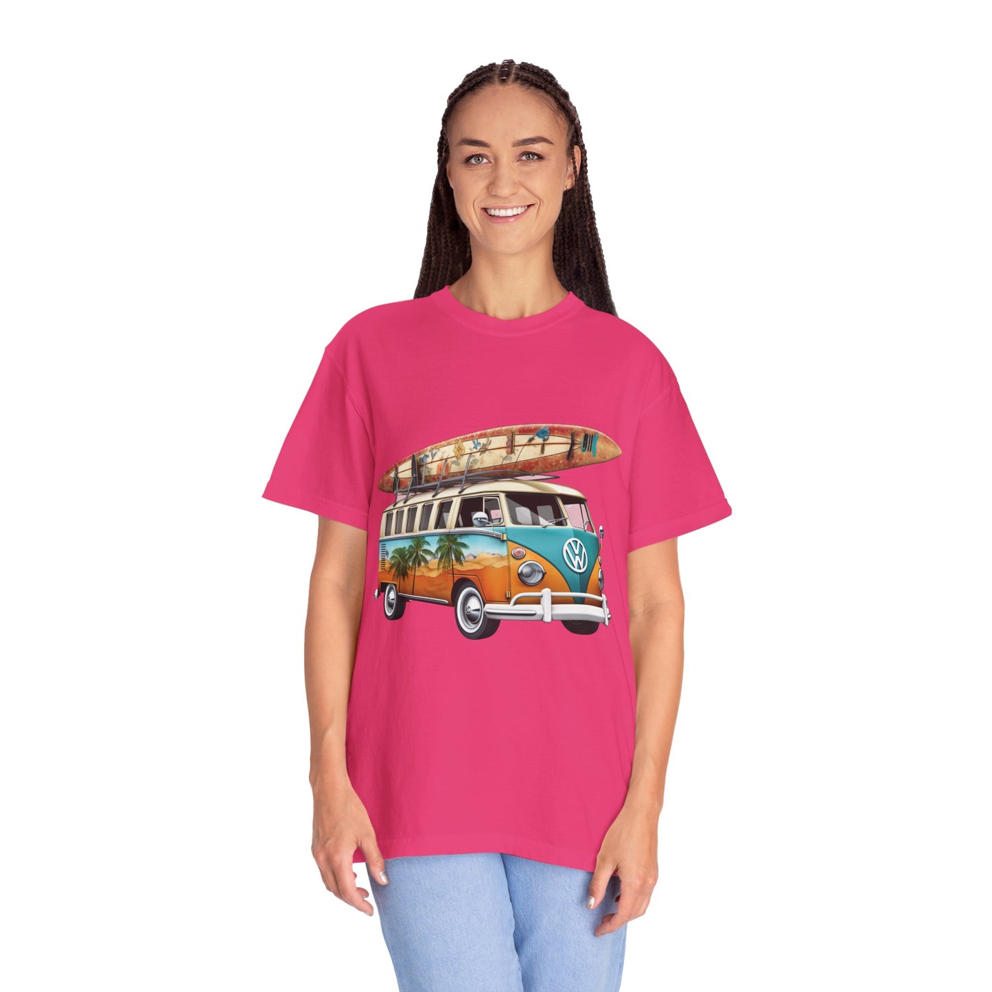 Retro Surf Van: Unisex Garment-Dyed T-shirt