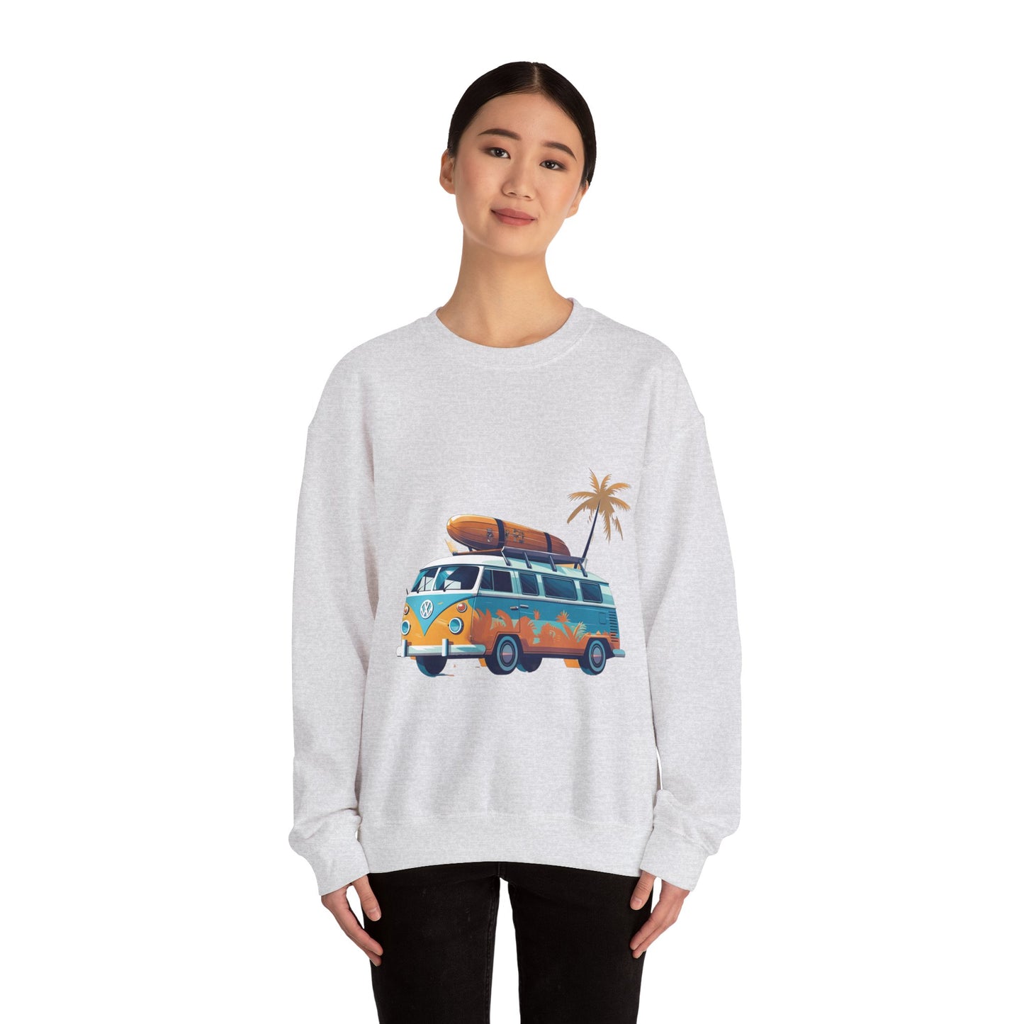 Retro Surf Van - Unisex Heavy Blend™ Crewneck Sweatshirt