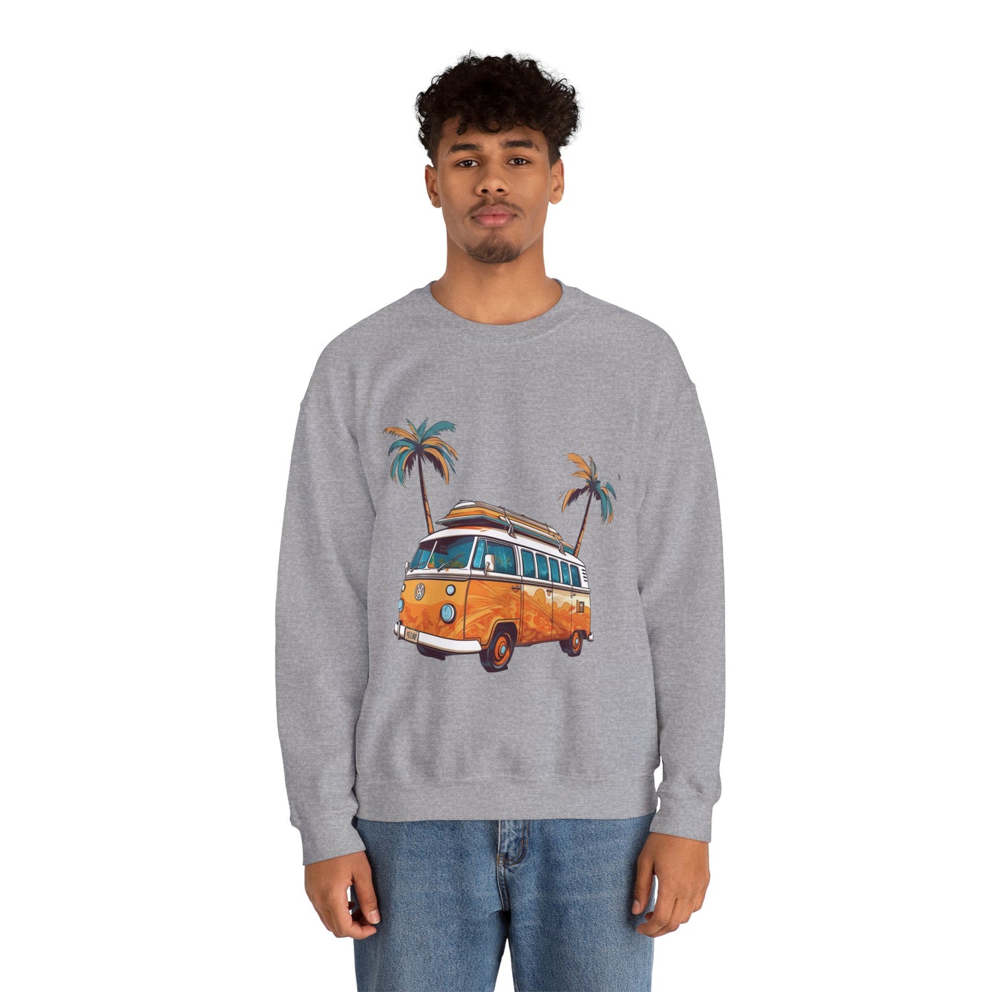 Retro Surf Van - Unisex Heavy Blend™ Crewneck Sweatshirt