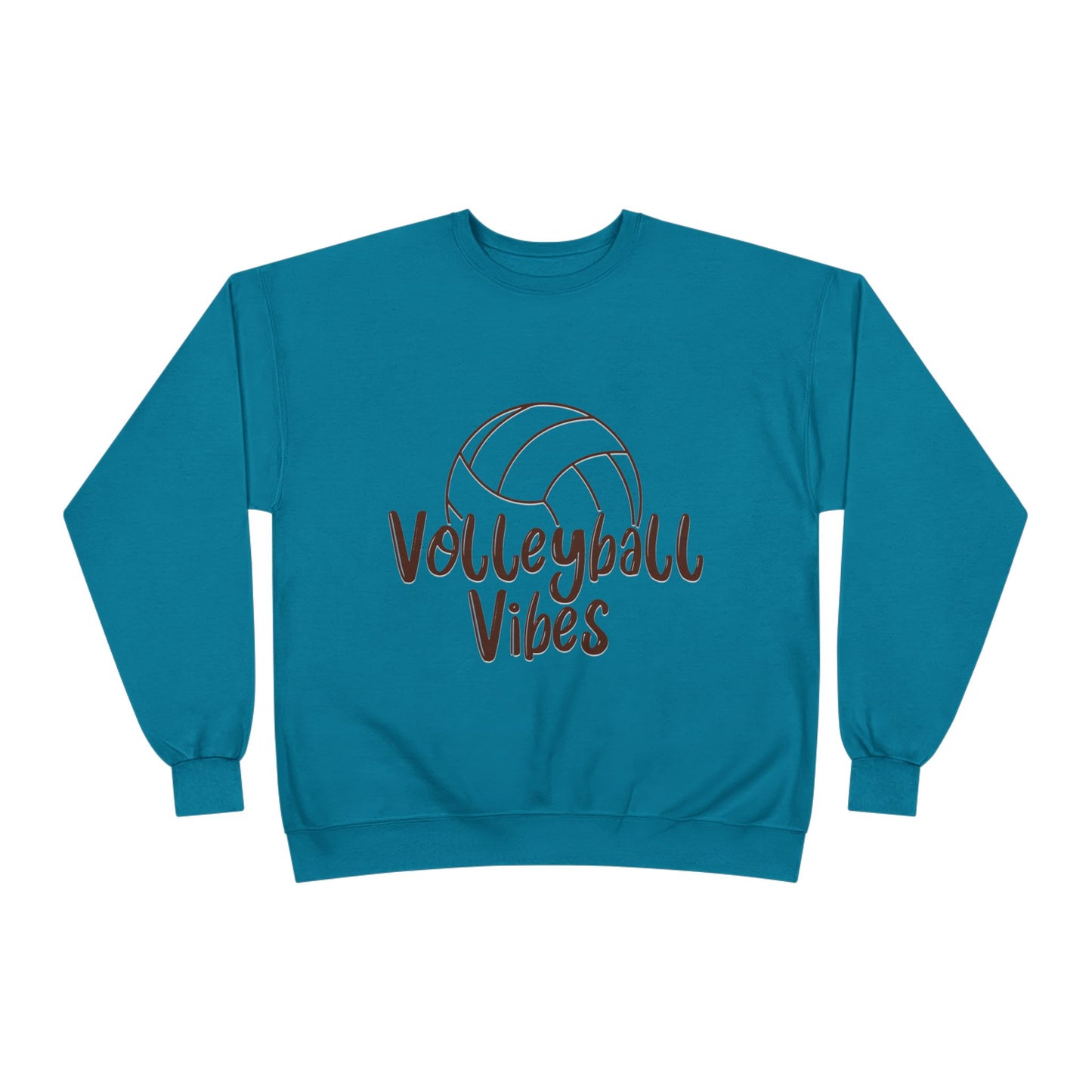 Unisex Volleyball Vibes Crewneck Sweatshirt, Trendy Sports Apparel, Cozy Gift for Athletes, Volleyball Lover's Gear, Eco-Friendly Fashion