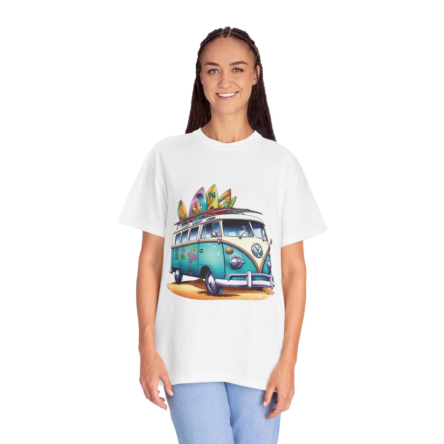 Retro Surf Van: Unisex Garment-Dyed T-shirt