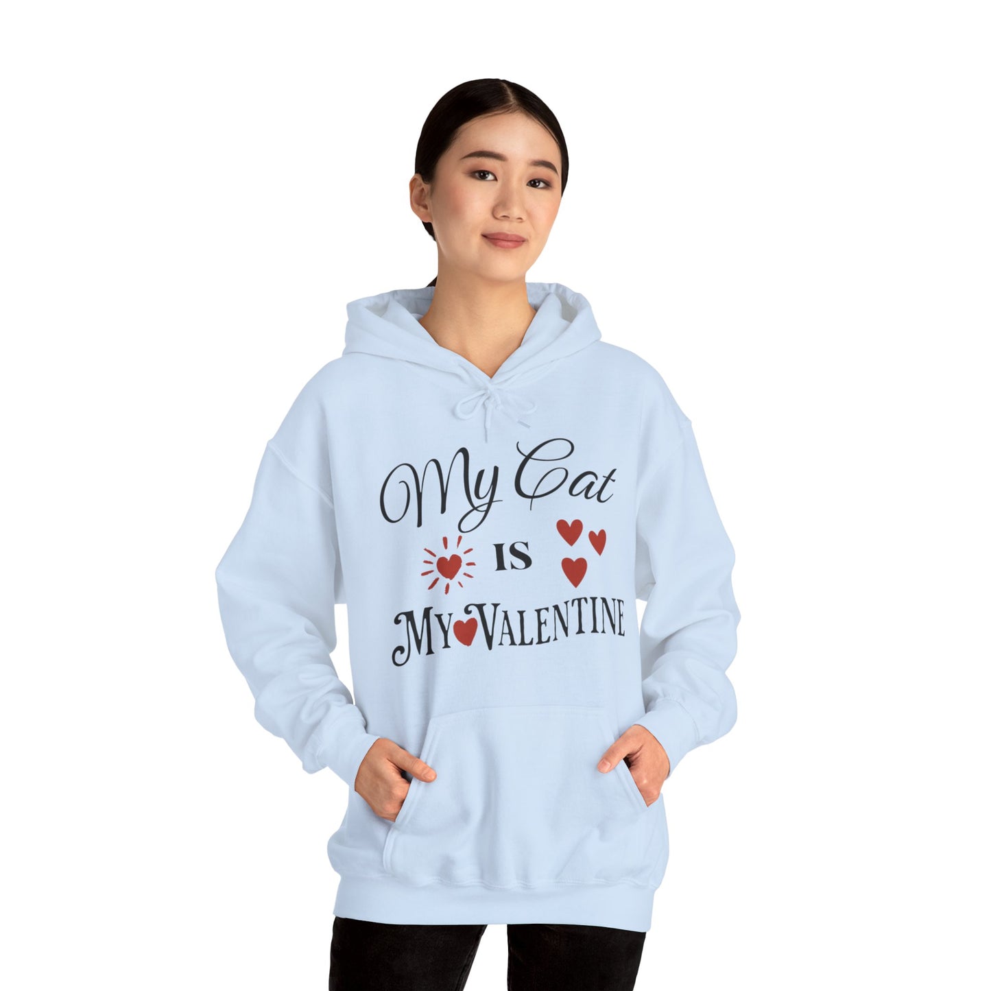 My Cat Is My Valentine - Unisex Heavy Blend™ Hooded Sweatshirt