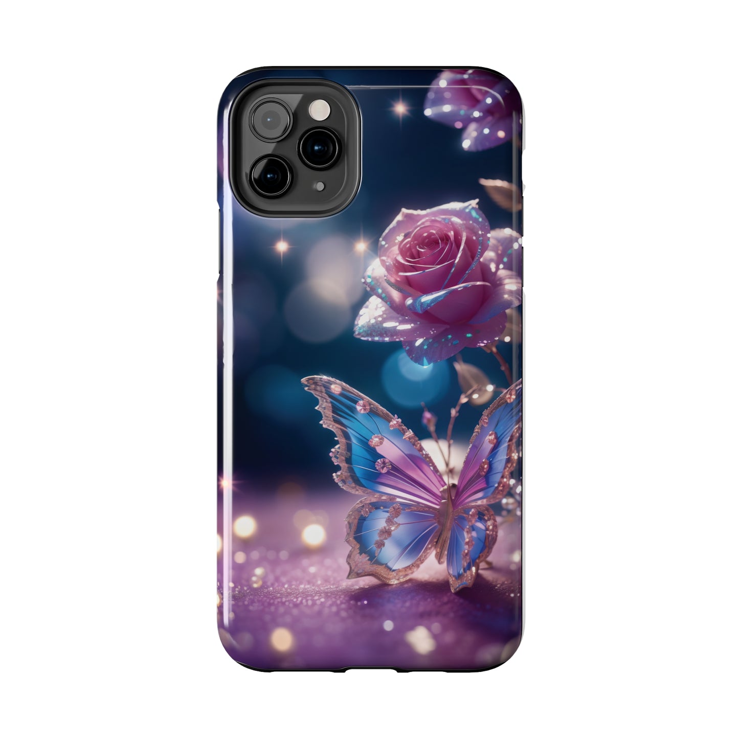 Tough Phone Cases: Fantasy butterfly and roses