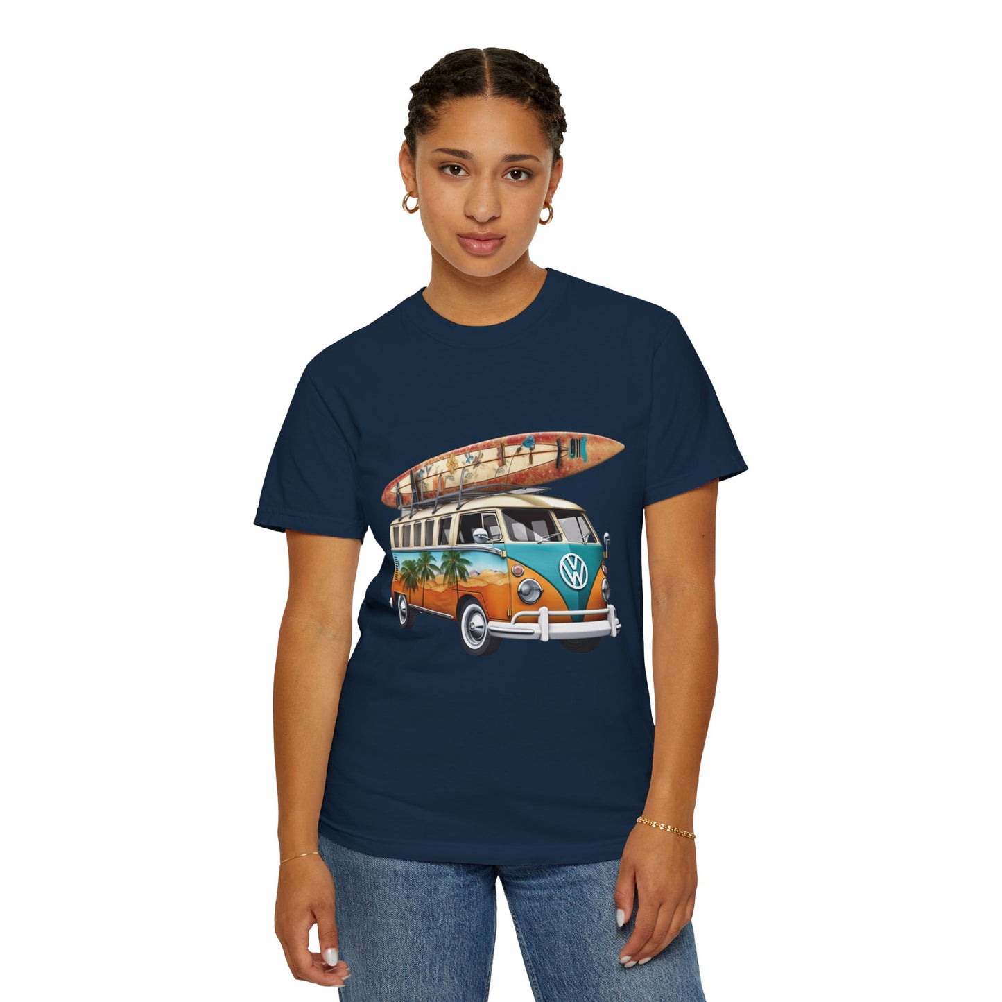 Retro Surf Van: Unisex Garment-Dyed T-shirt