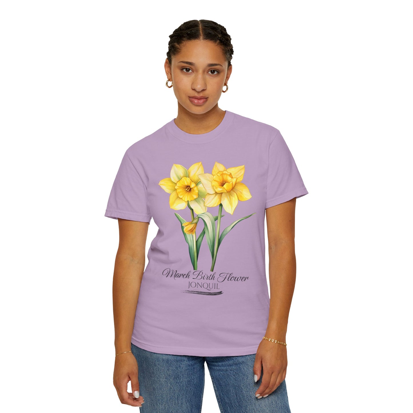 March Birth Flower "Jonquil" - Unisex Garment-Dyed T-shirt