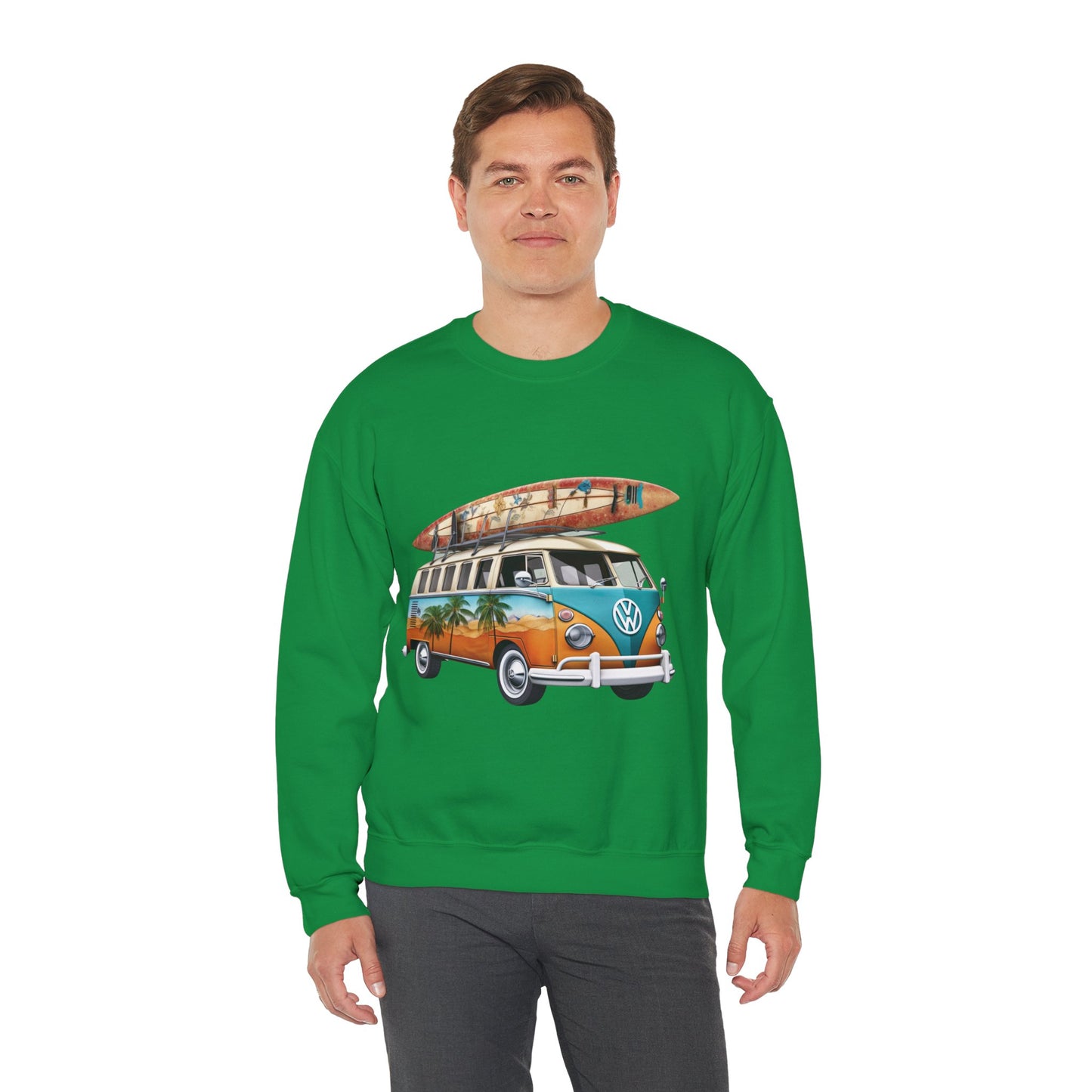 Retro Surf Van - Unisex Heavy Blend™ Crewneck Sweatshirt