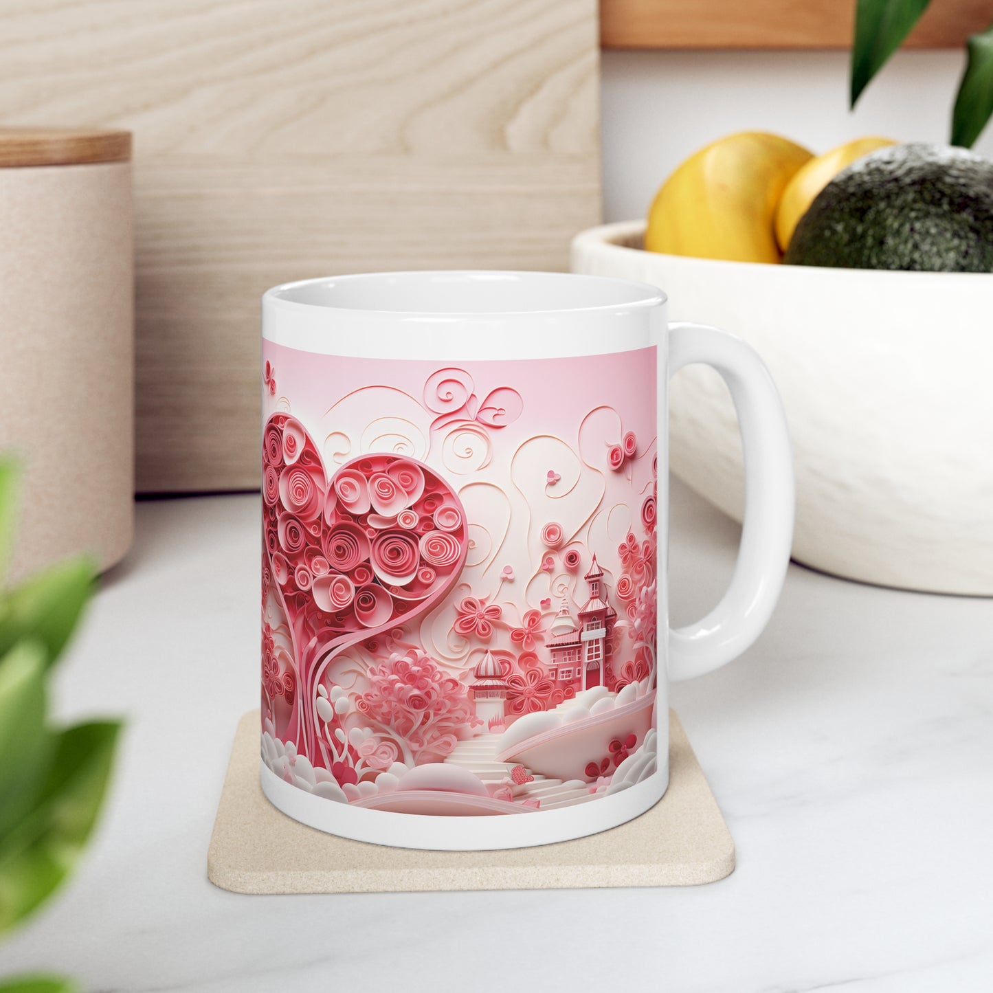 Valentine's two fantasy hearts: Ceramic Mug 11oz