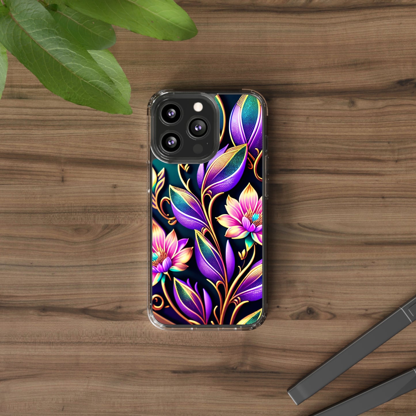 Clear Phone Cases: Fantasy Flower