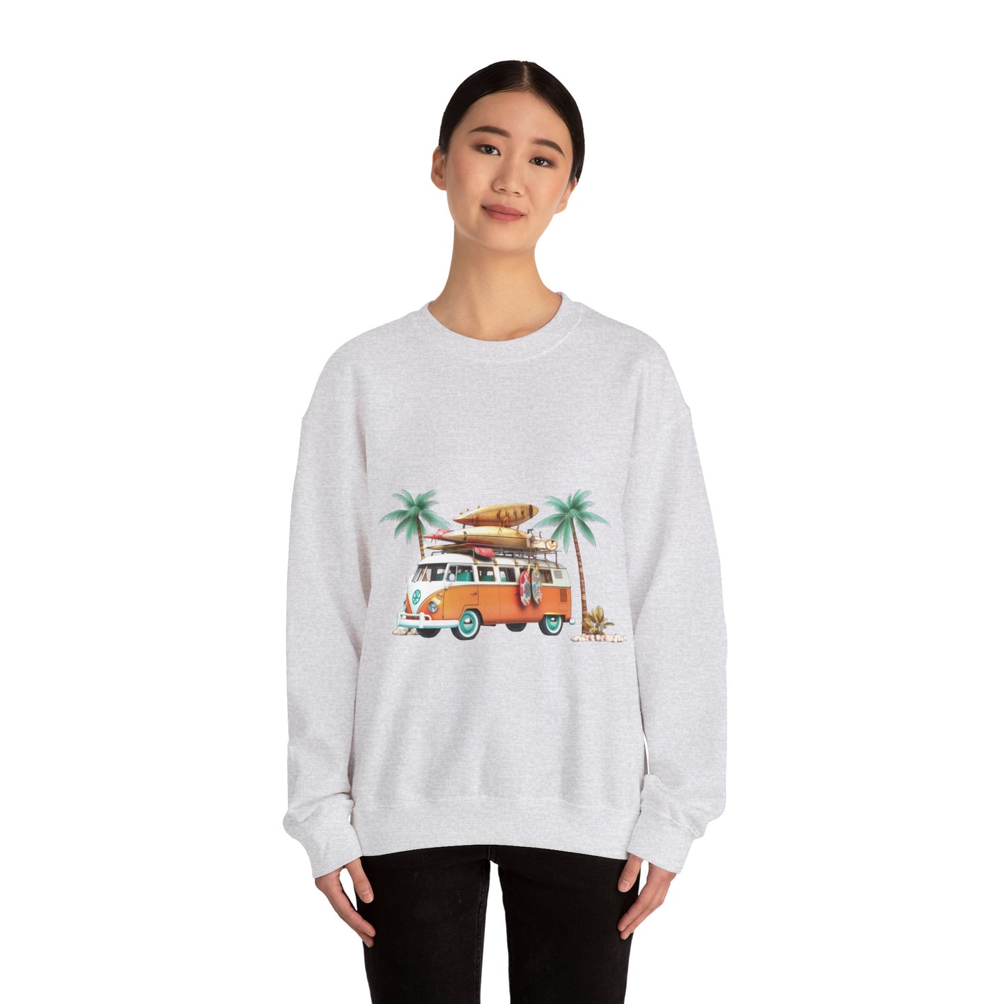 Retro Surf Van - Unisex Heavy Blend™ Crewneck Sweatshirt