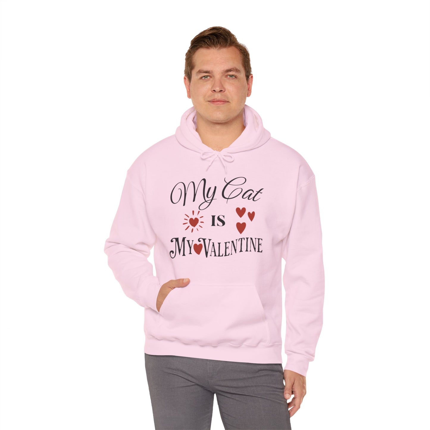 My Cat Is My Valentine - Unisex Heavy Blend™ Hooded Sweatshirt