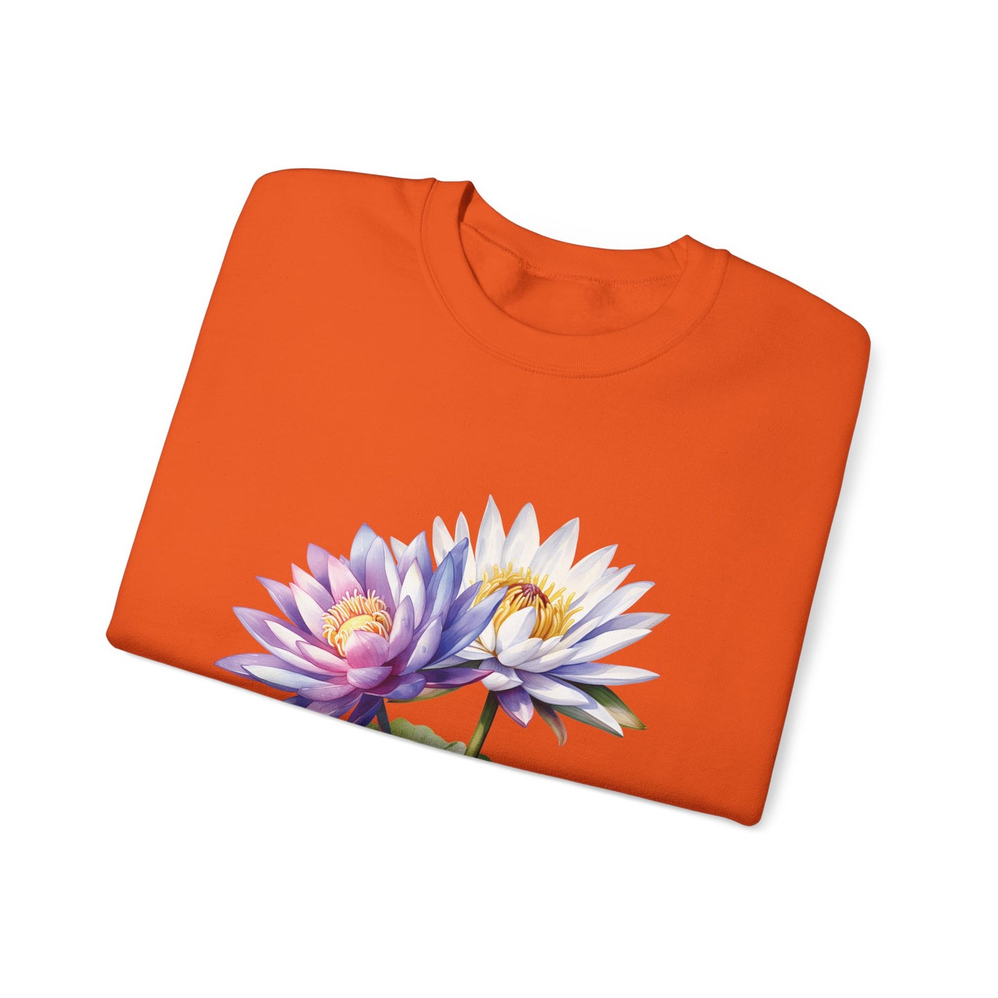 July Birth Flower (Water Lily) - Unisex Heavy Blend™ Crewneck Sweatshirt