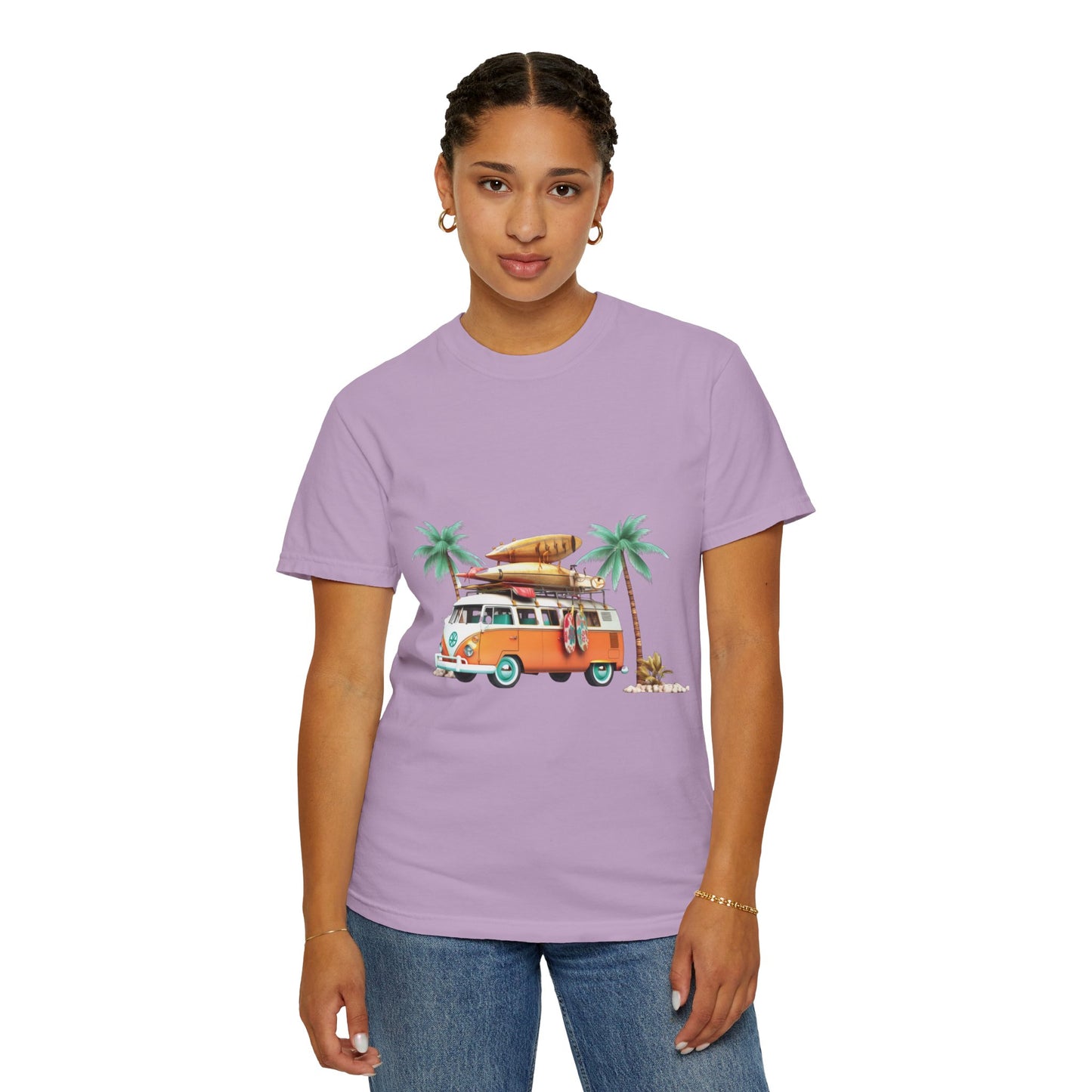 Retro Surf Van: Unisex Garment-Dyed T-shirt