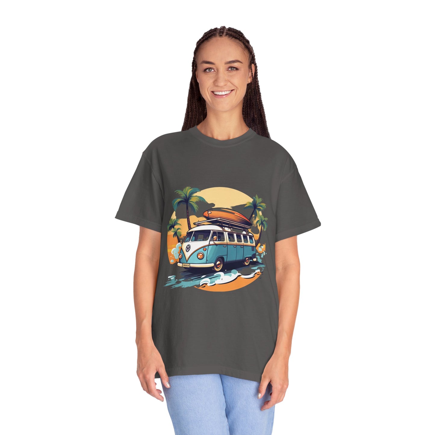 Retro Surf Van: Unisex Garment-Dyed T-shirt