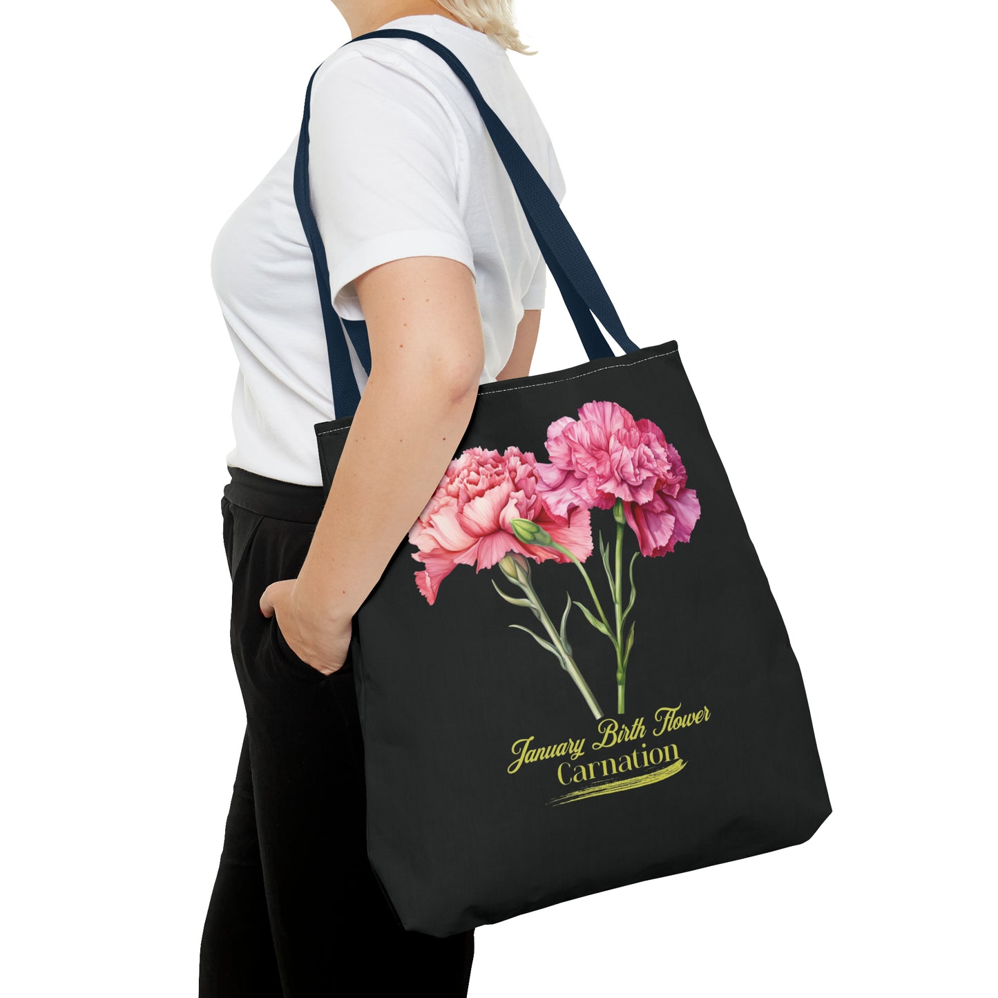 January Birth Flower: Carnation - Tote Bag (AOP)