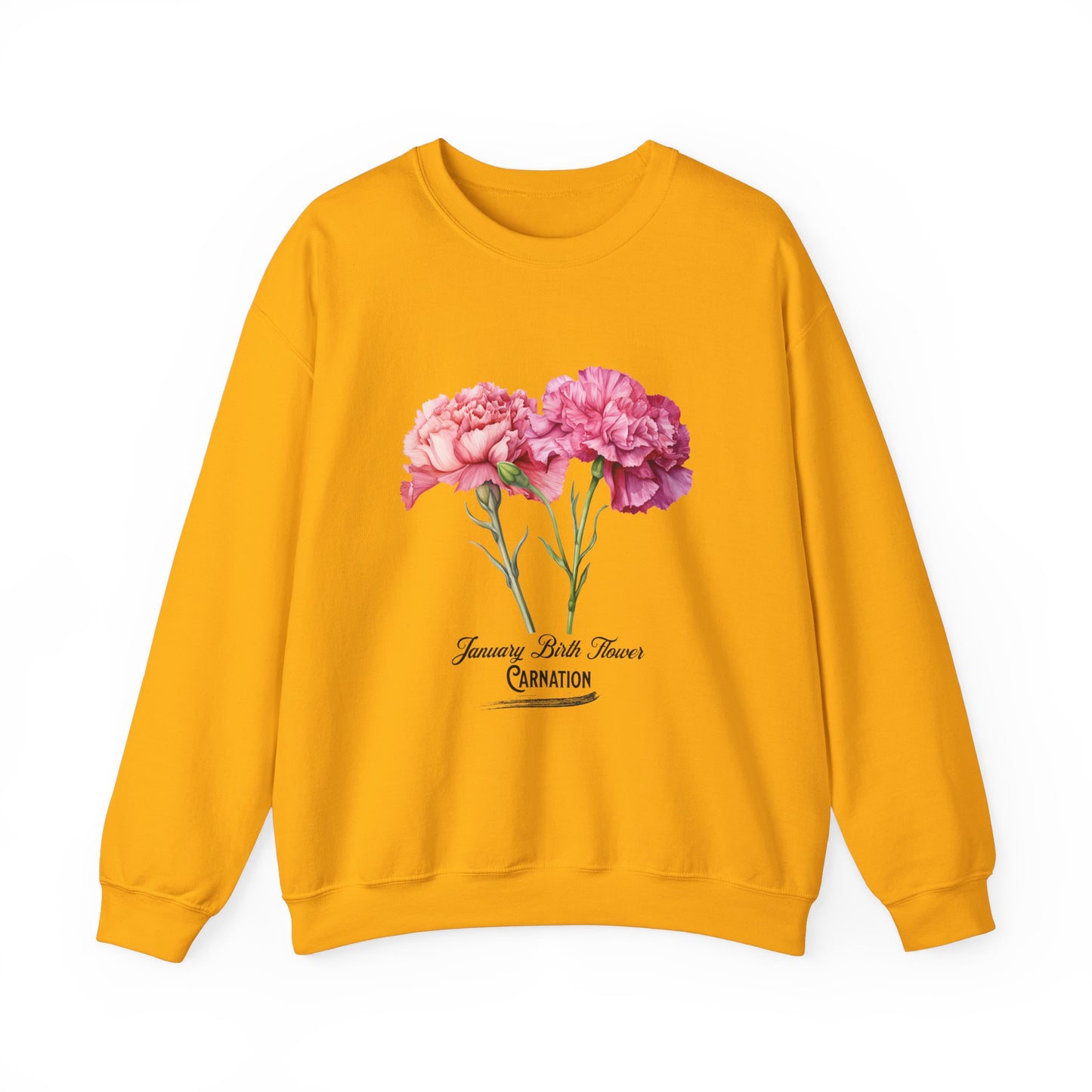 January Birth Flower (Carnation) - Unisex Heavy Blend™ Crewneck Sweatshirt