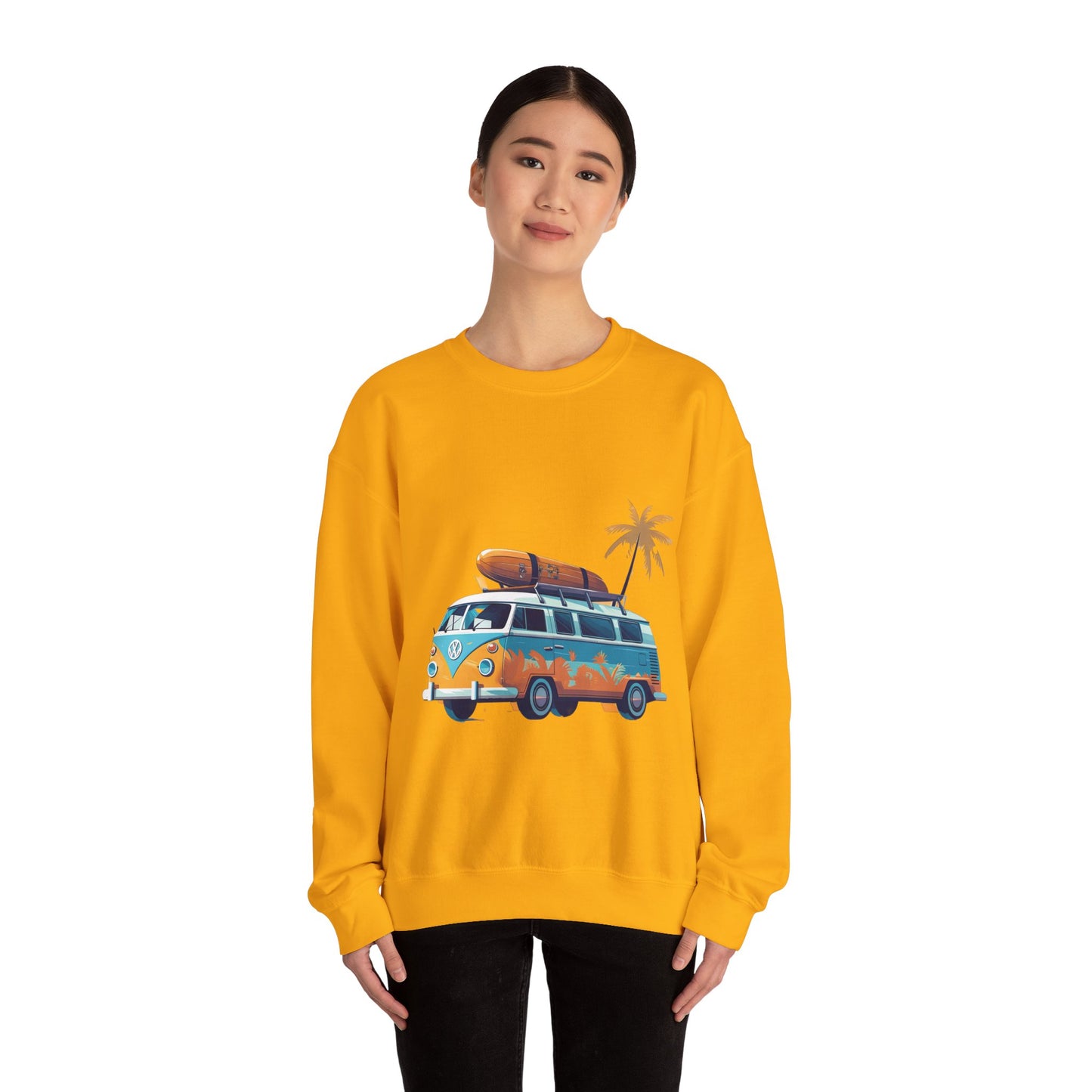 Retro Surf Van - Unisex Heavy Blend™ Crewneck Sweatshirt